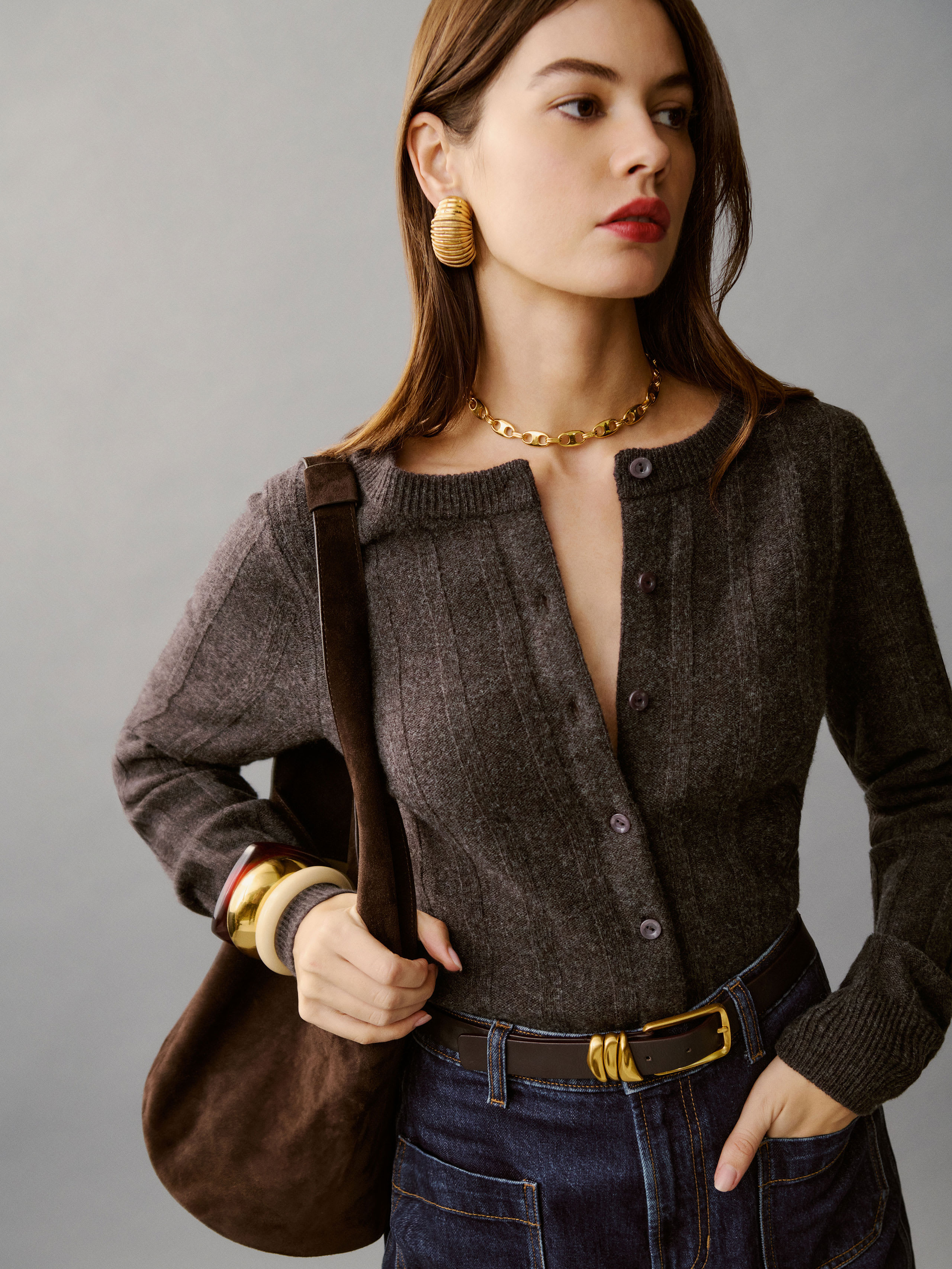 REFORMATION HANNAH REGENERATIVE WOOL CARDIGAN 