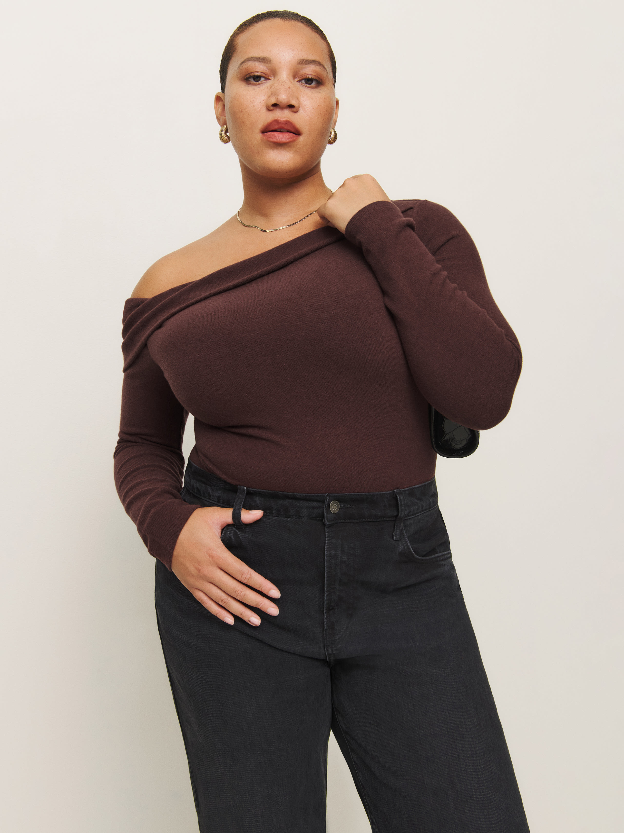 Reformation Elio Knit Top Es In Mahogany