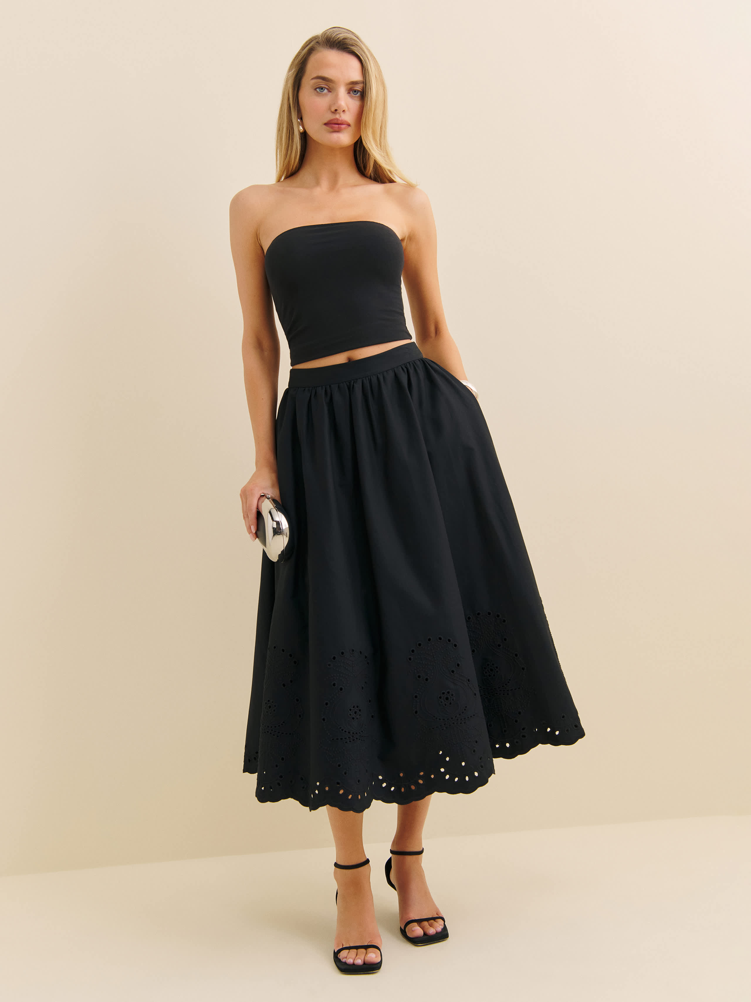 Reformation Madeleine Skirt In Black