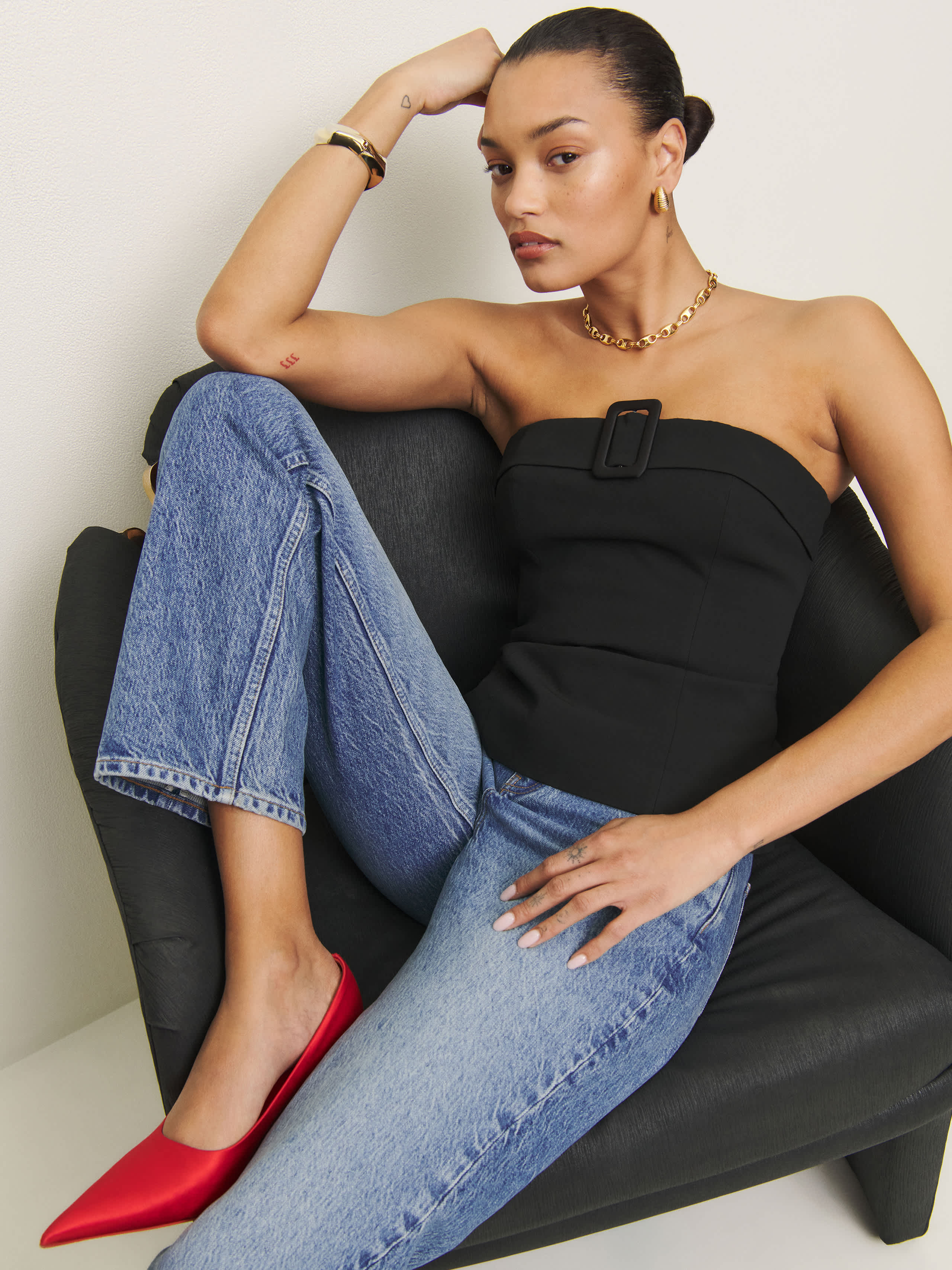 Reformation Aradia Top In Black