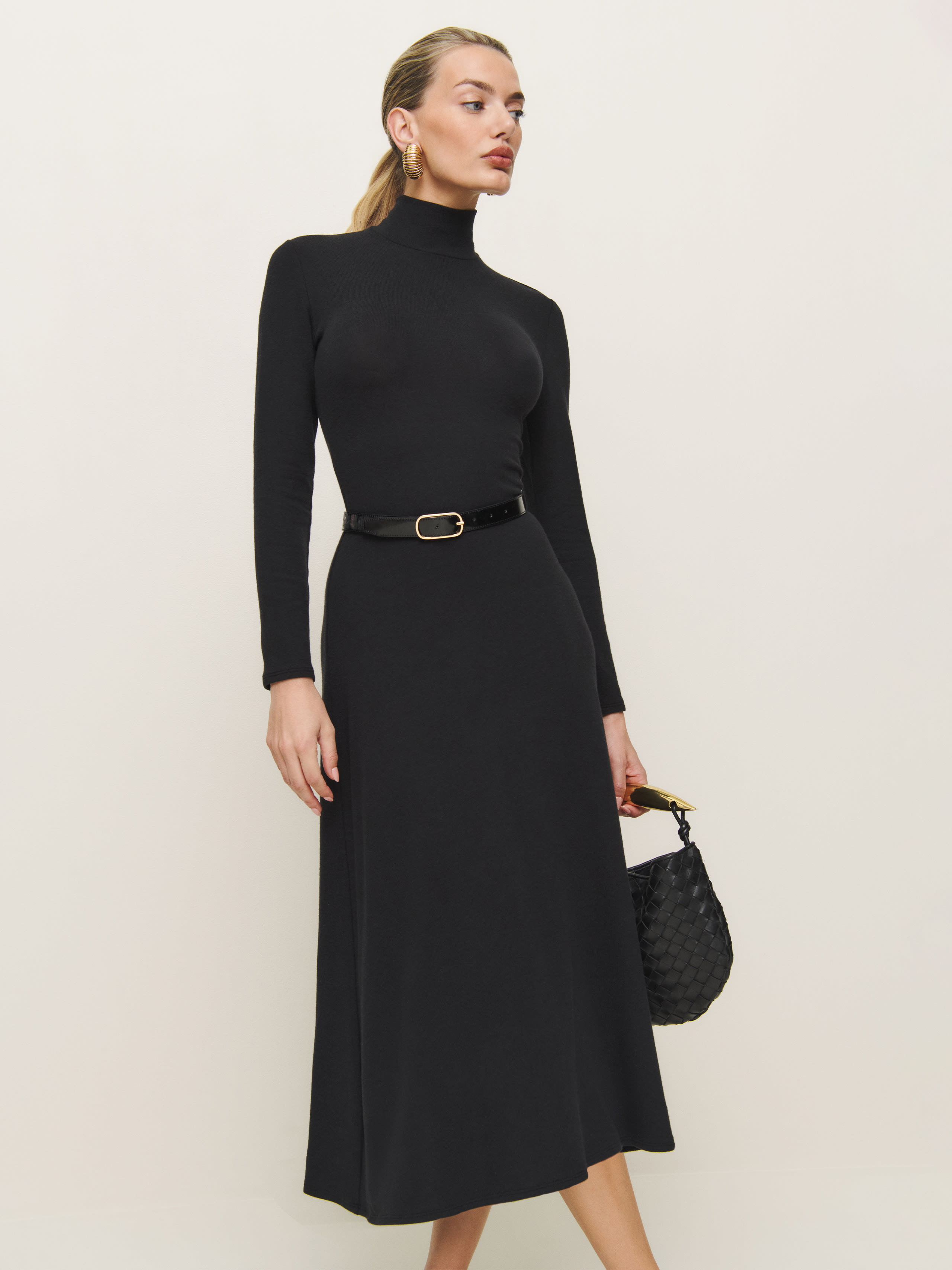 Shop Reformation Cory Knit Dress In Black