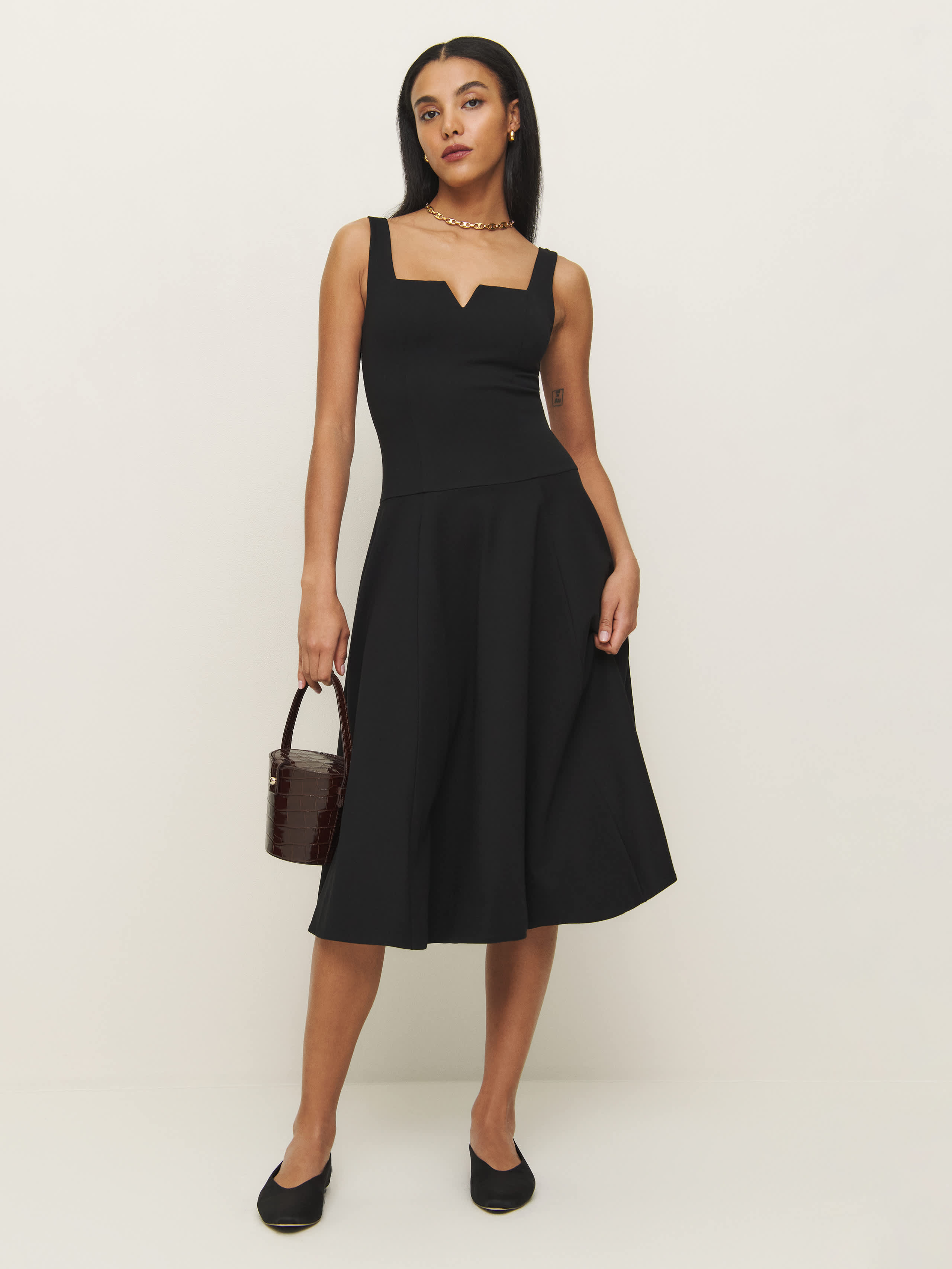 Reformation Kaylor Knit Dress In Black