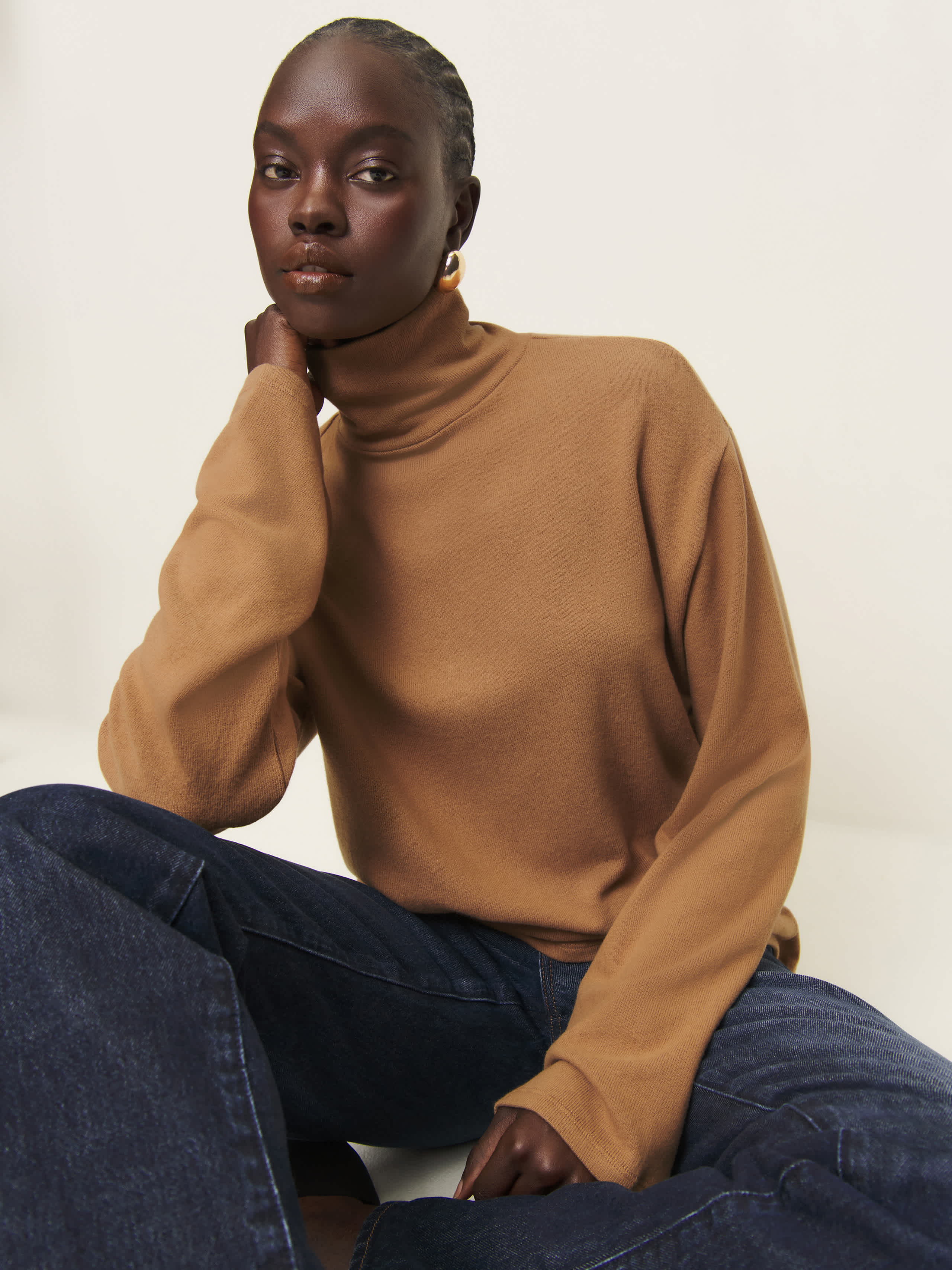 Shop Reformation Anya Knit Top In Camel