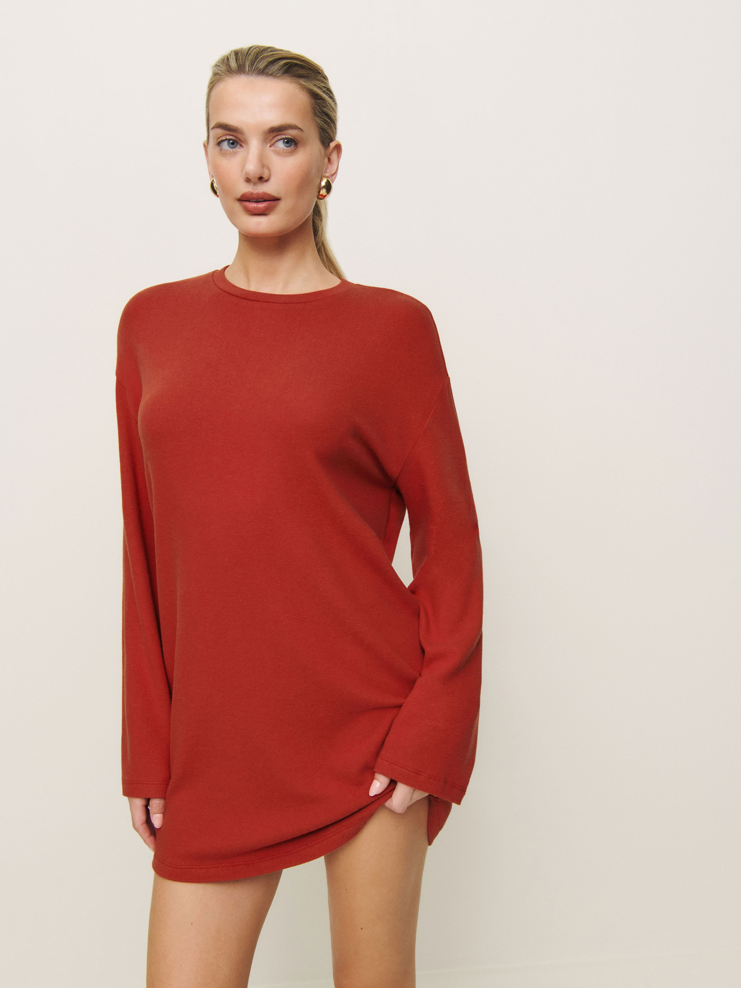 Reformation Jamie Knit Dress In Sundried Tomato