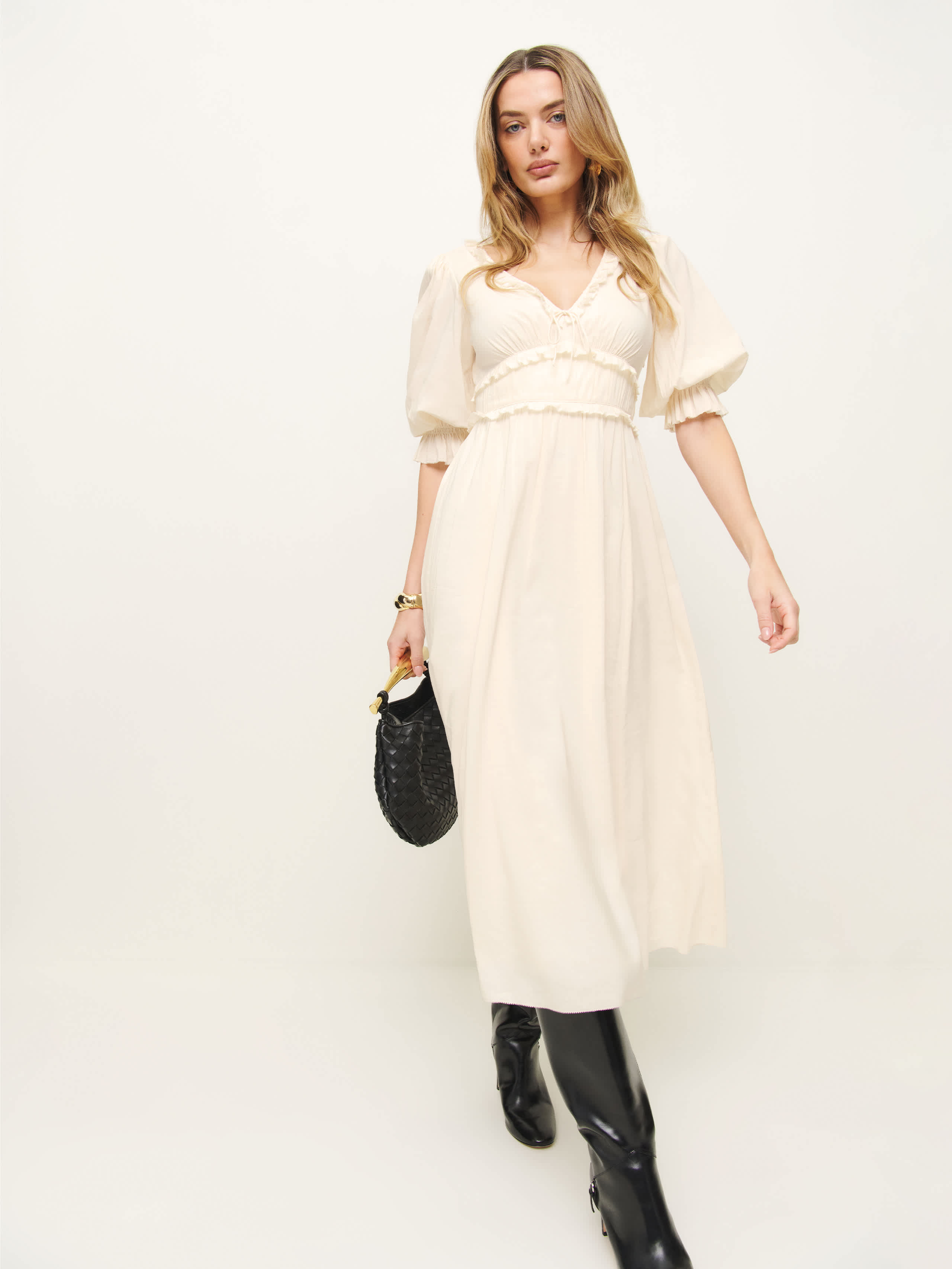 Reformation Mireille Dress In Cream