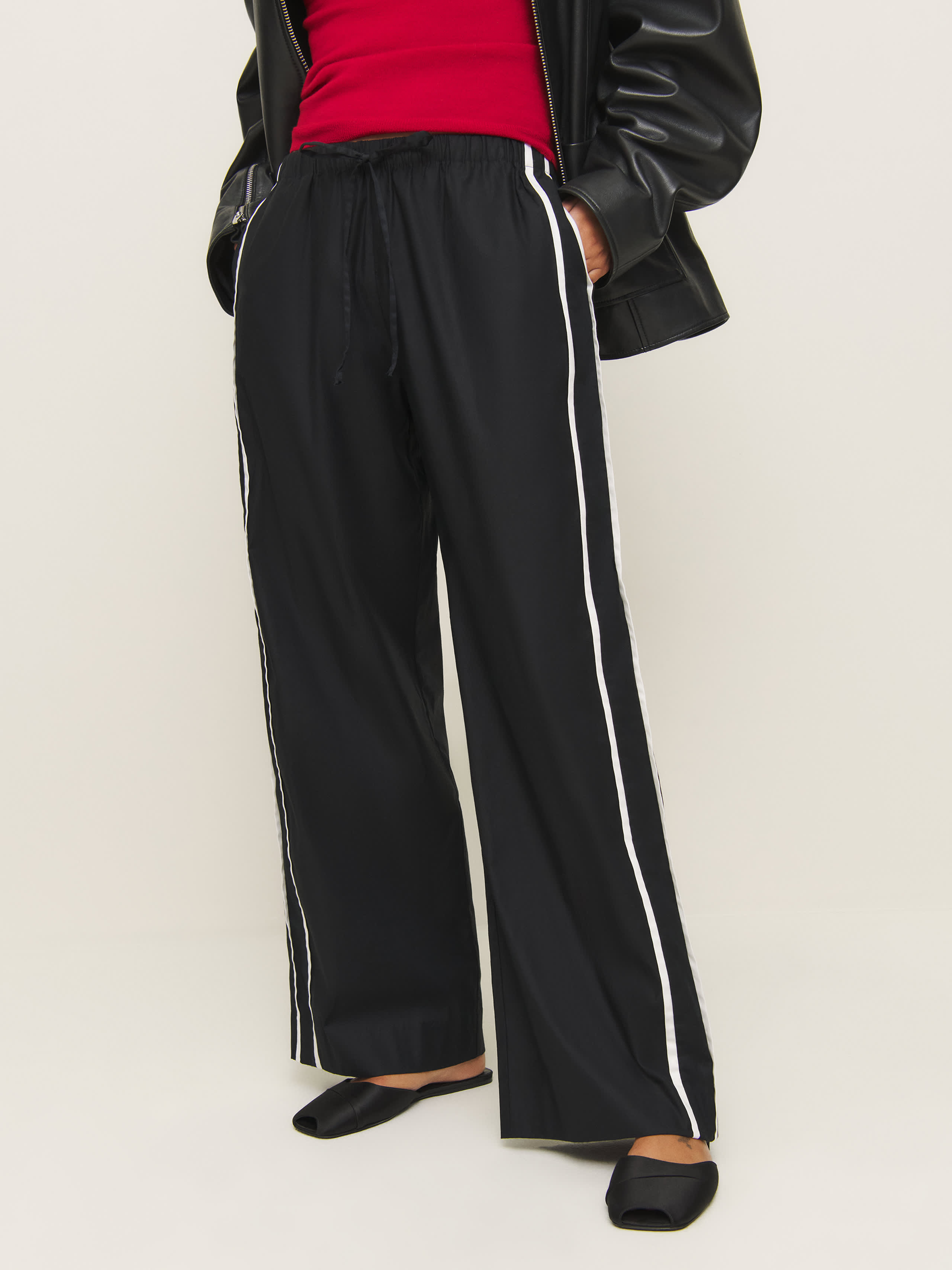 Shop Reformation Julien Poplin Pant In Black
