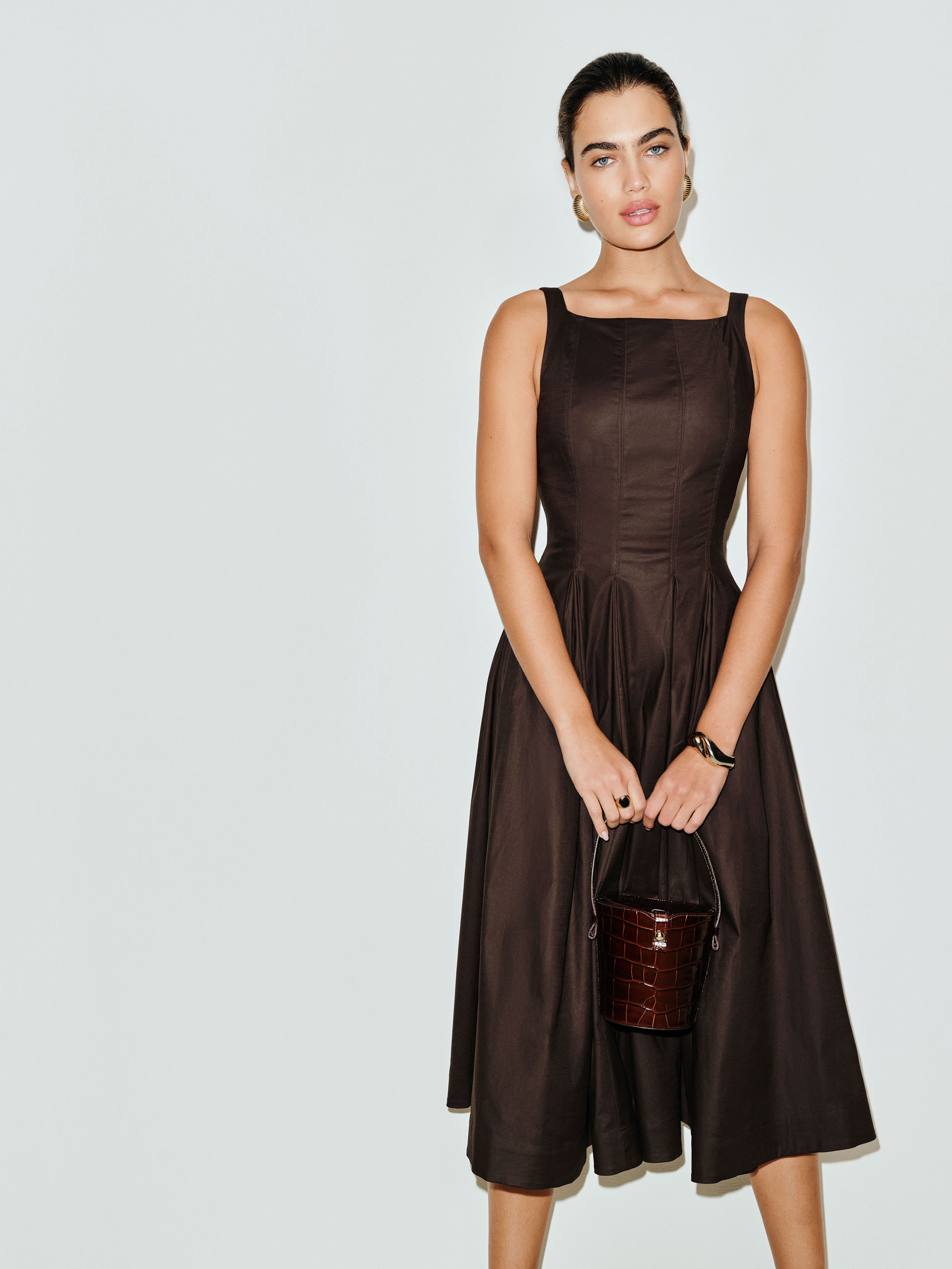 REFORMATION JOVANA DRESS BROWN 8