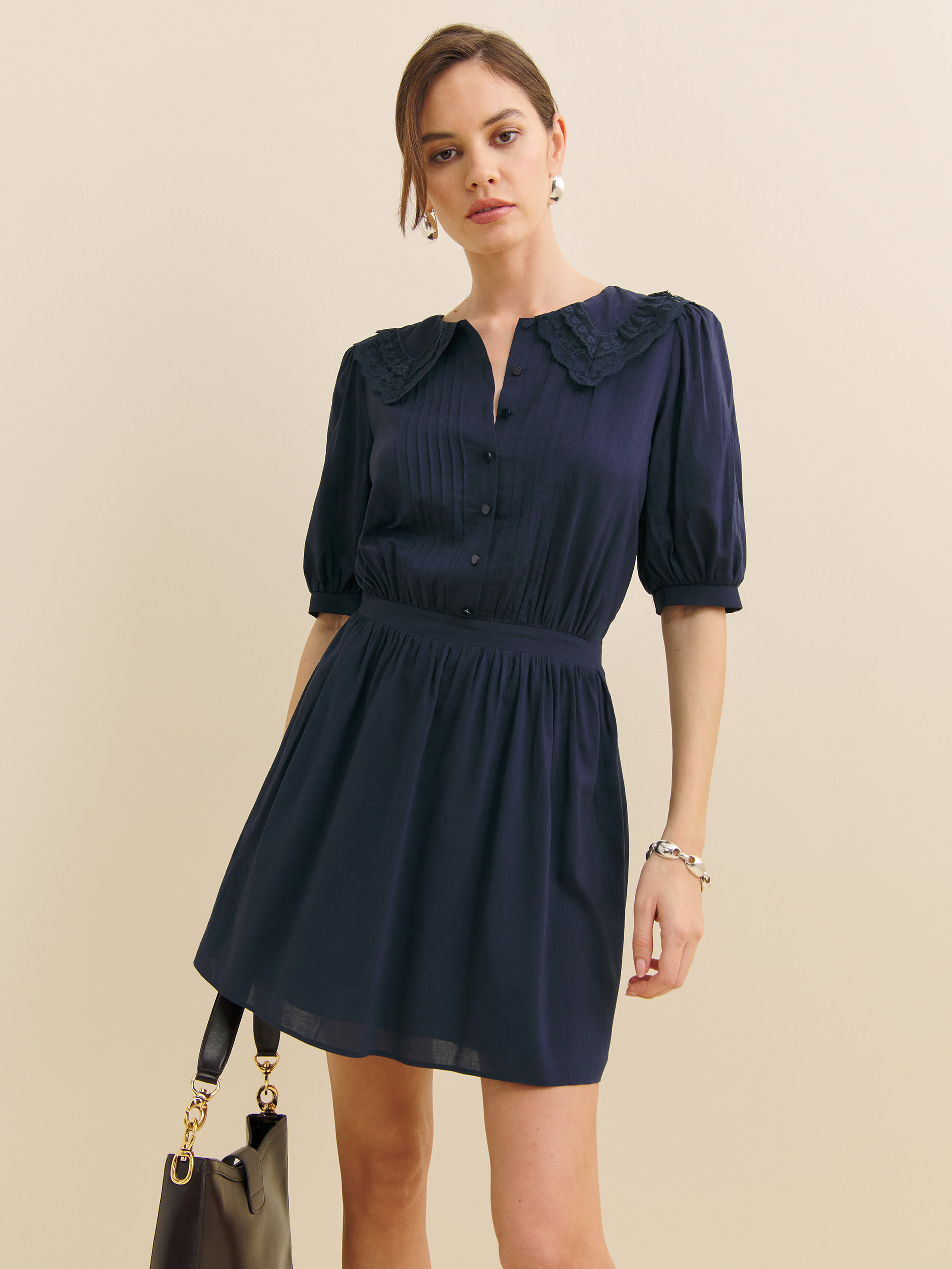 Reformation Kairos Dress In Navy