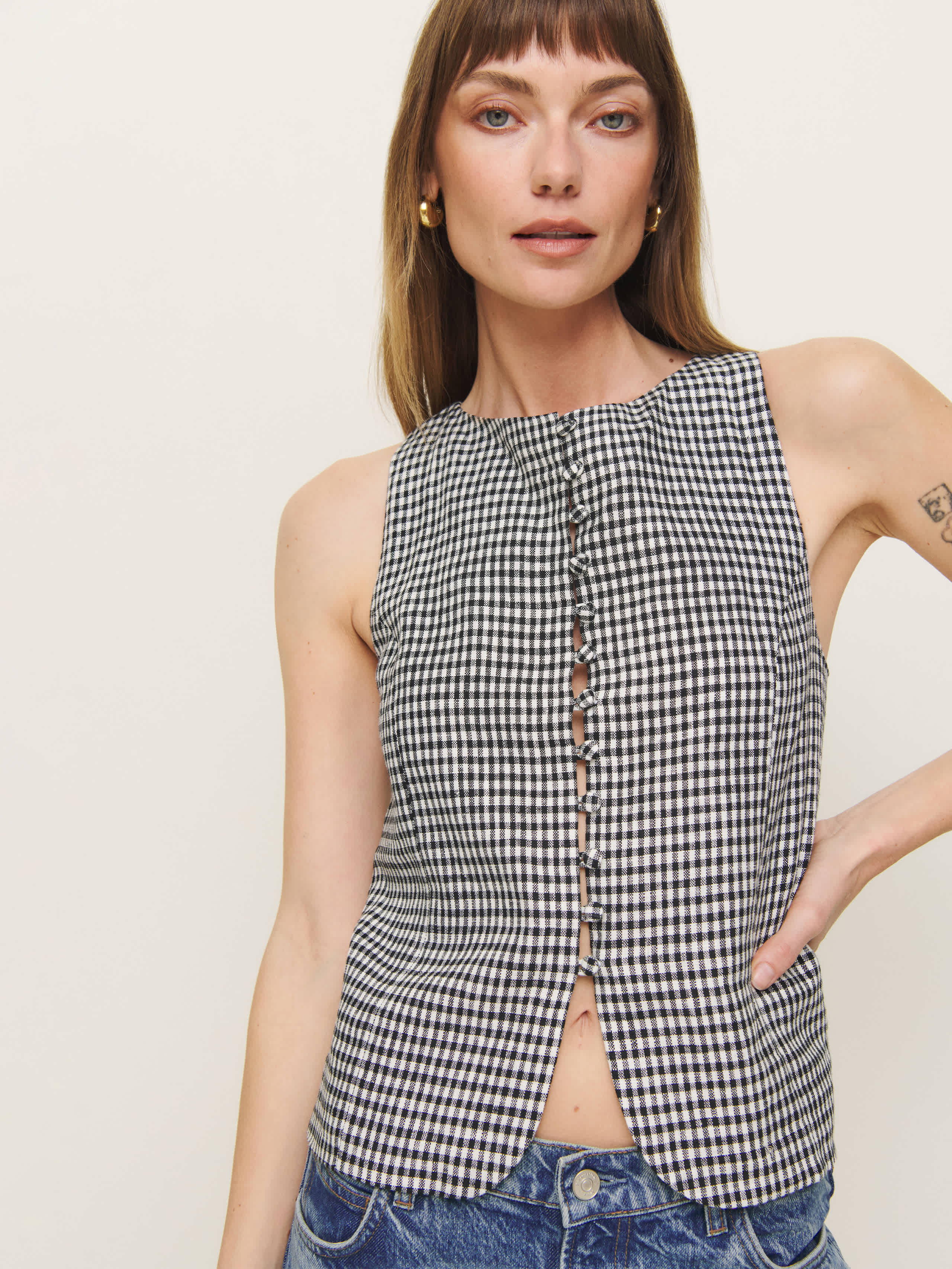 REFORMATION ADDISON LINEN TOP 