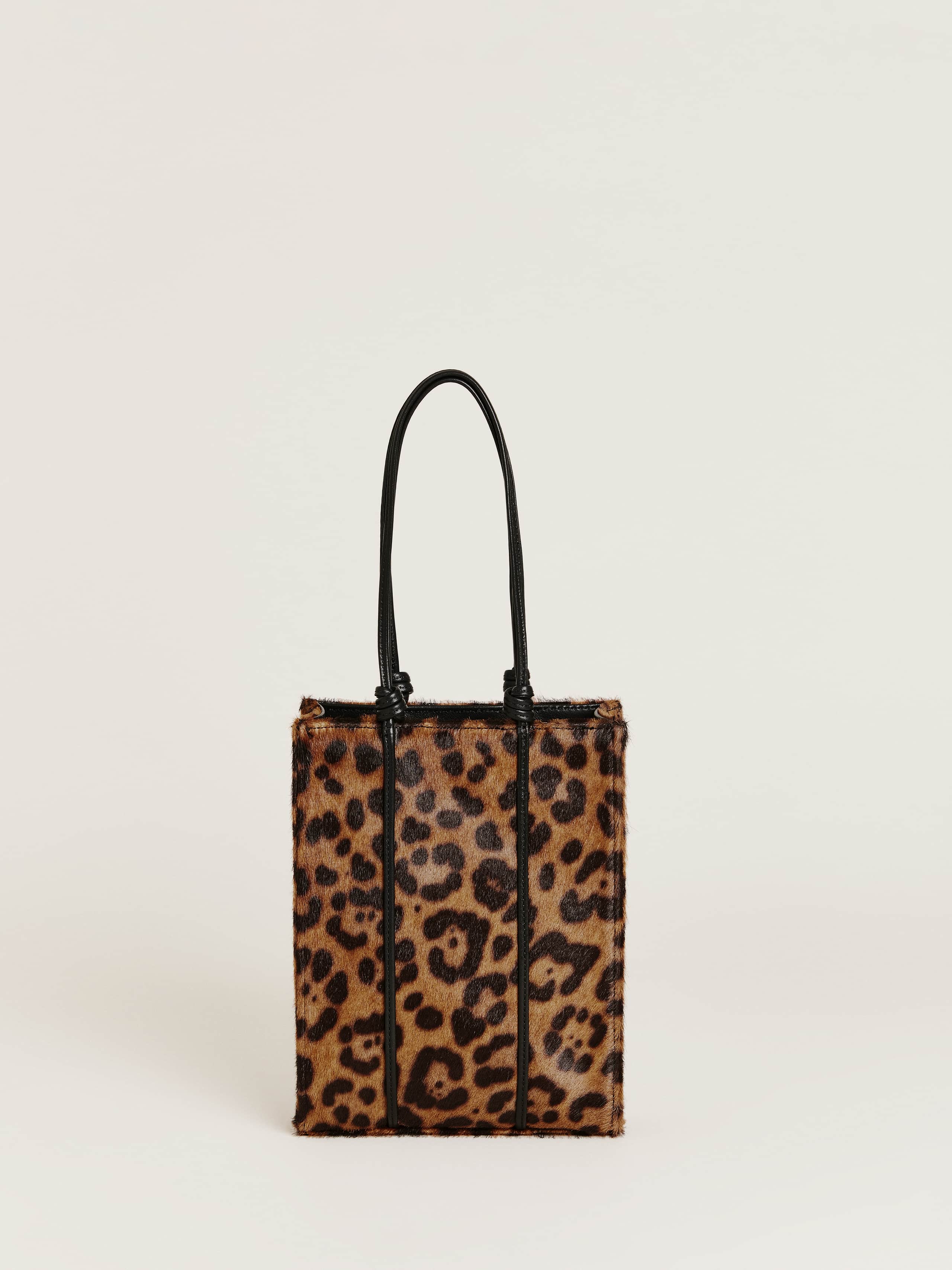 Reformation Naomi Mini Tote In Leopard Haircalf