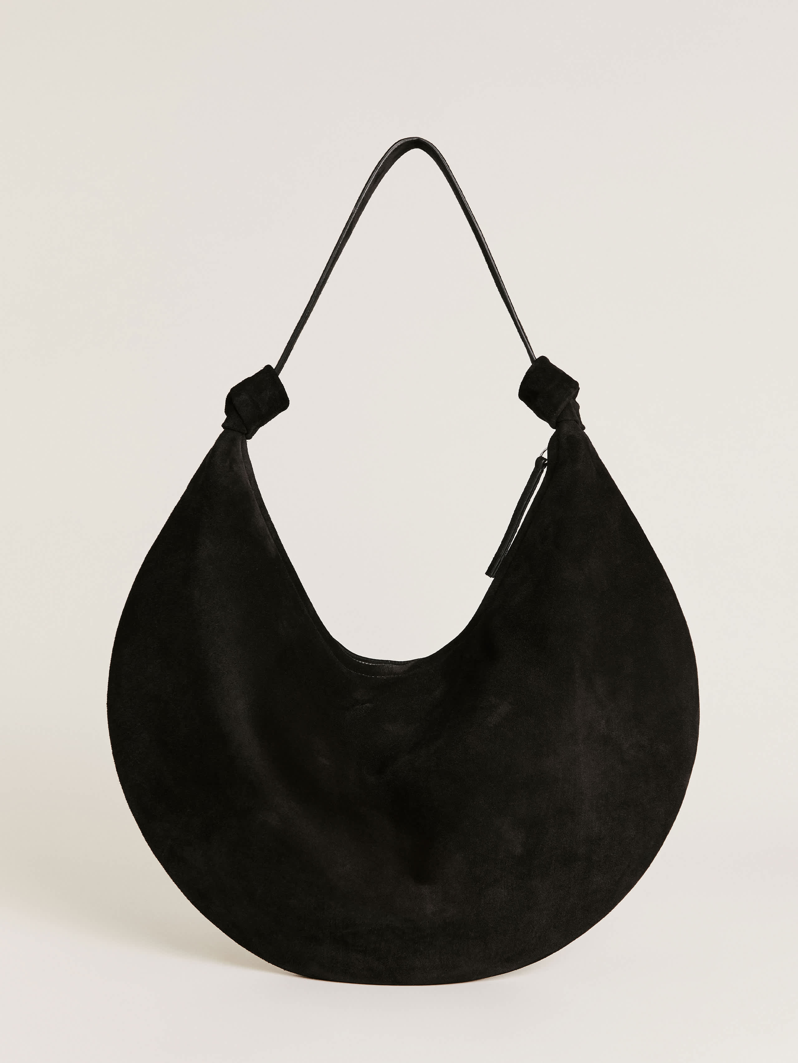 Reformation Rhea Hobo Bag In Black Suede