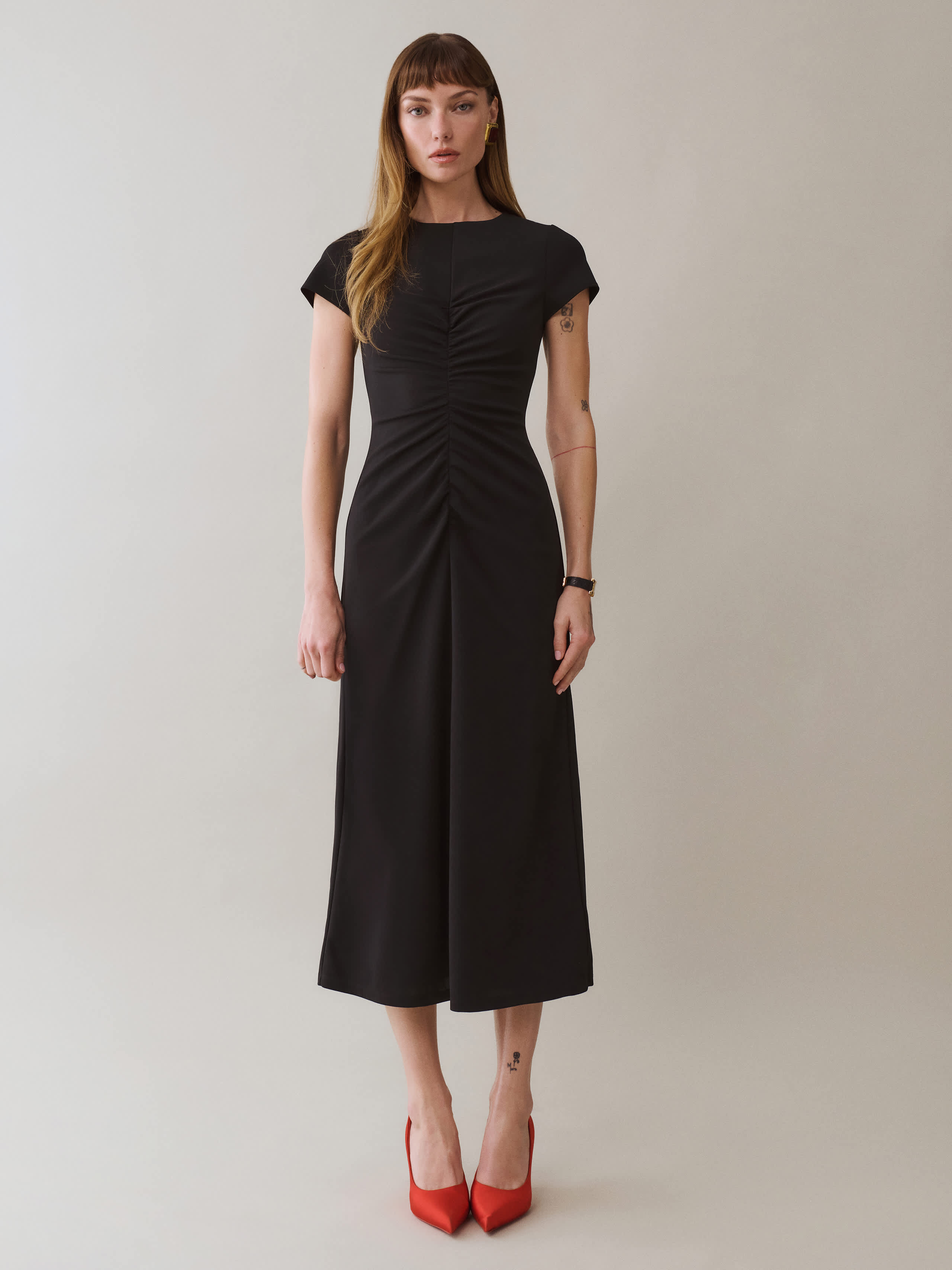 Reformation Mila Knit Dress In Black