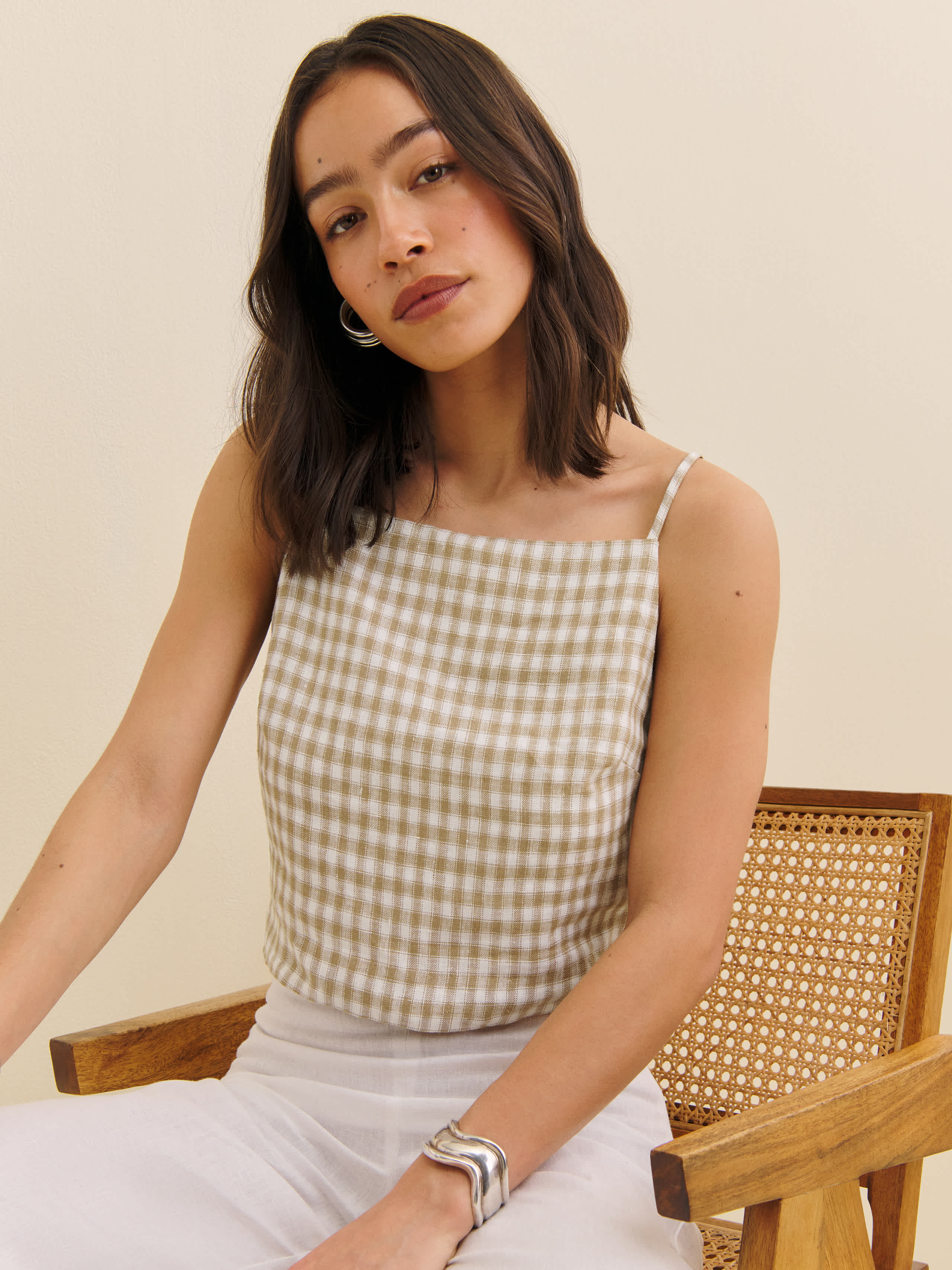 REFORMATION KERRI LINEN TOP 