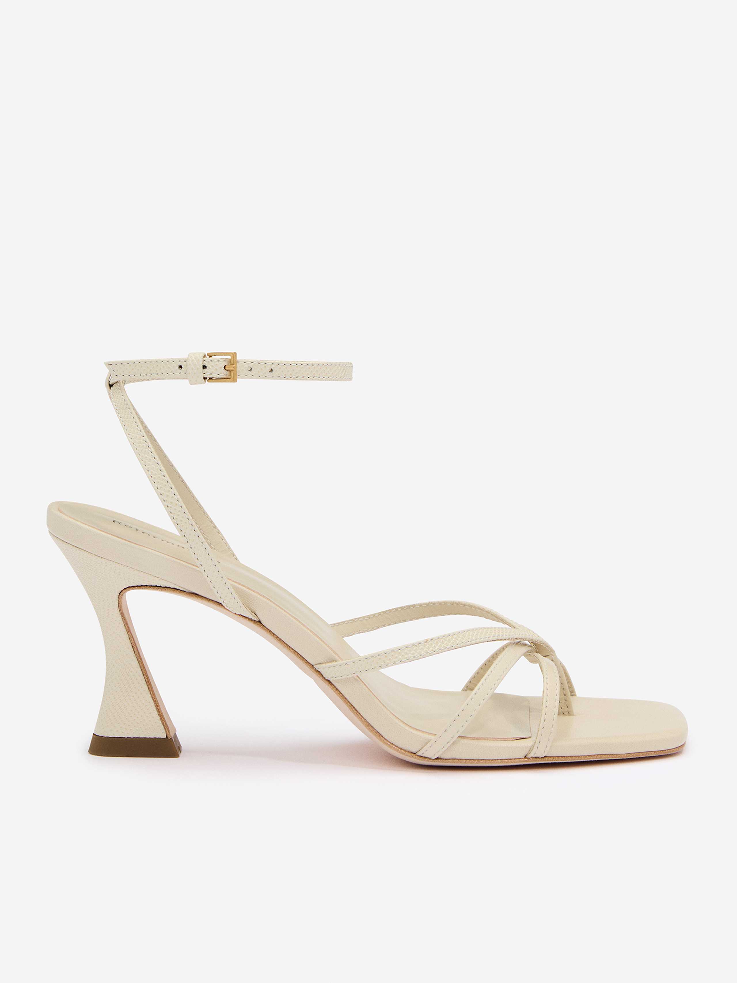 Reformation Gen Heeled Sandal In Almond Snake Leather