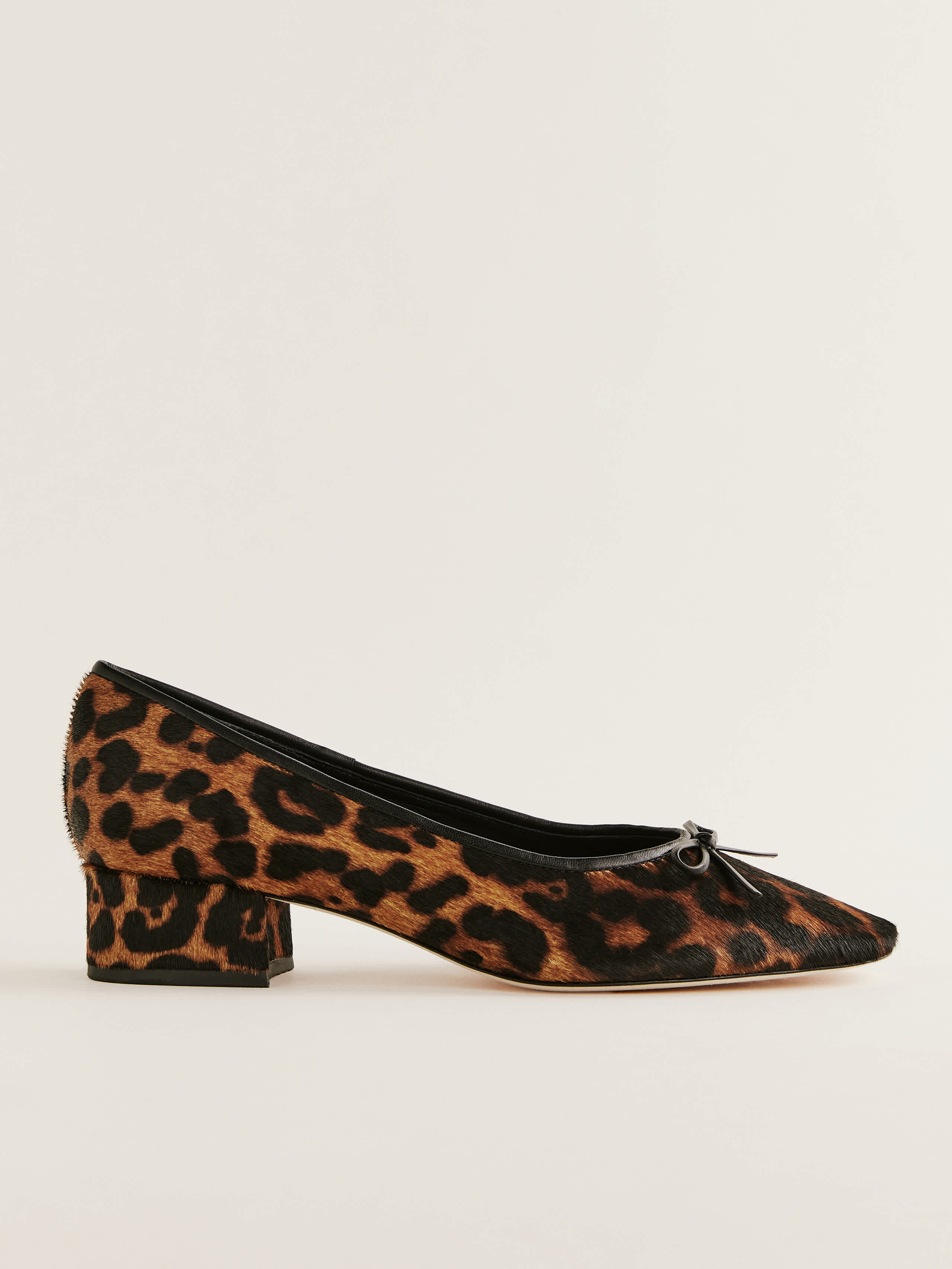 Reformation Terry Ball Leopard Ballet Pumps In Leopard Haircalf