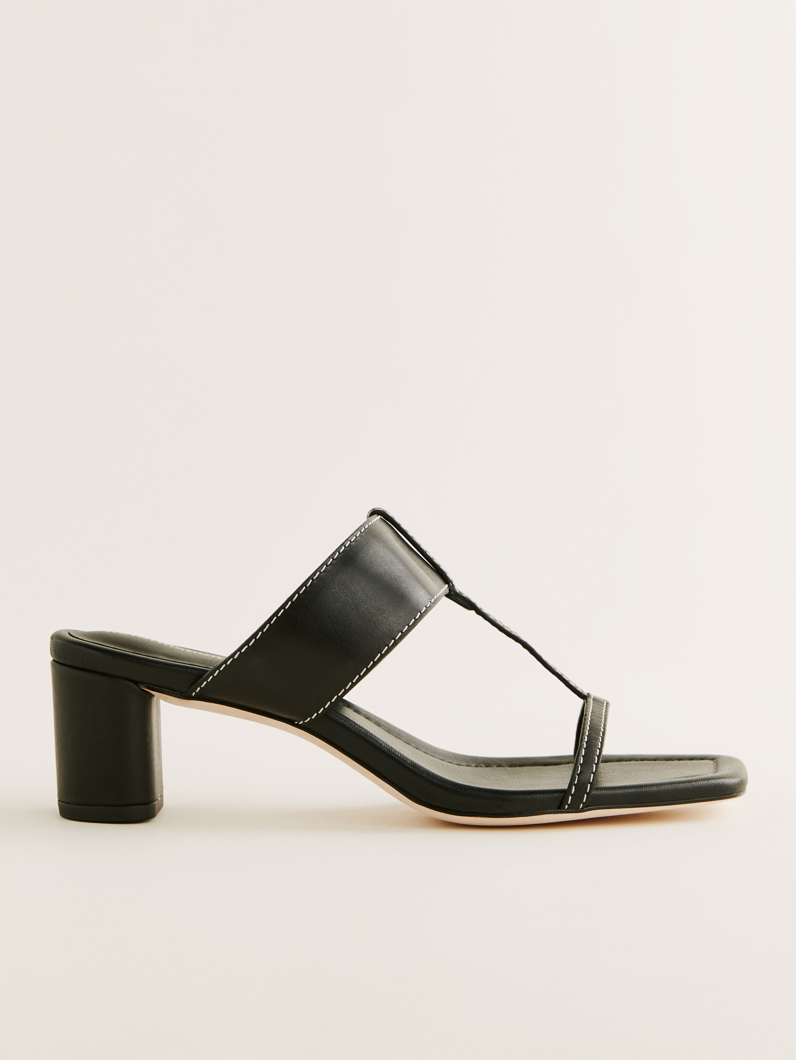 Reformation Sardinia Heeled Sandal In Black Leather
