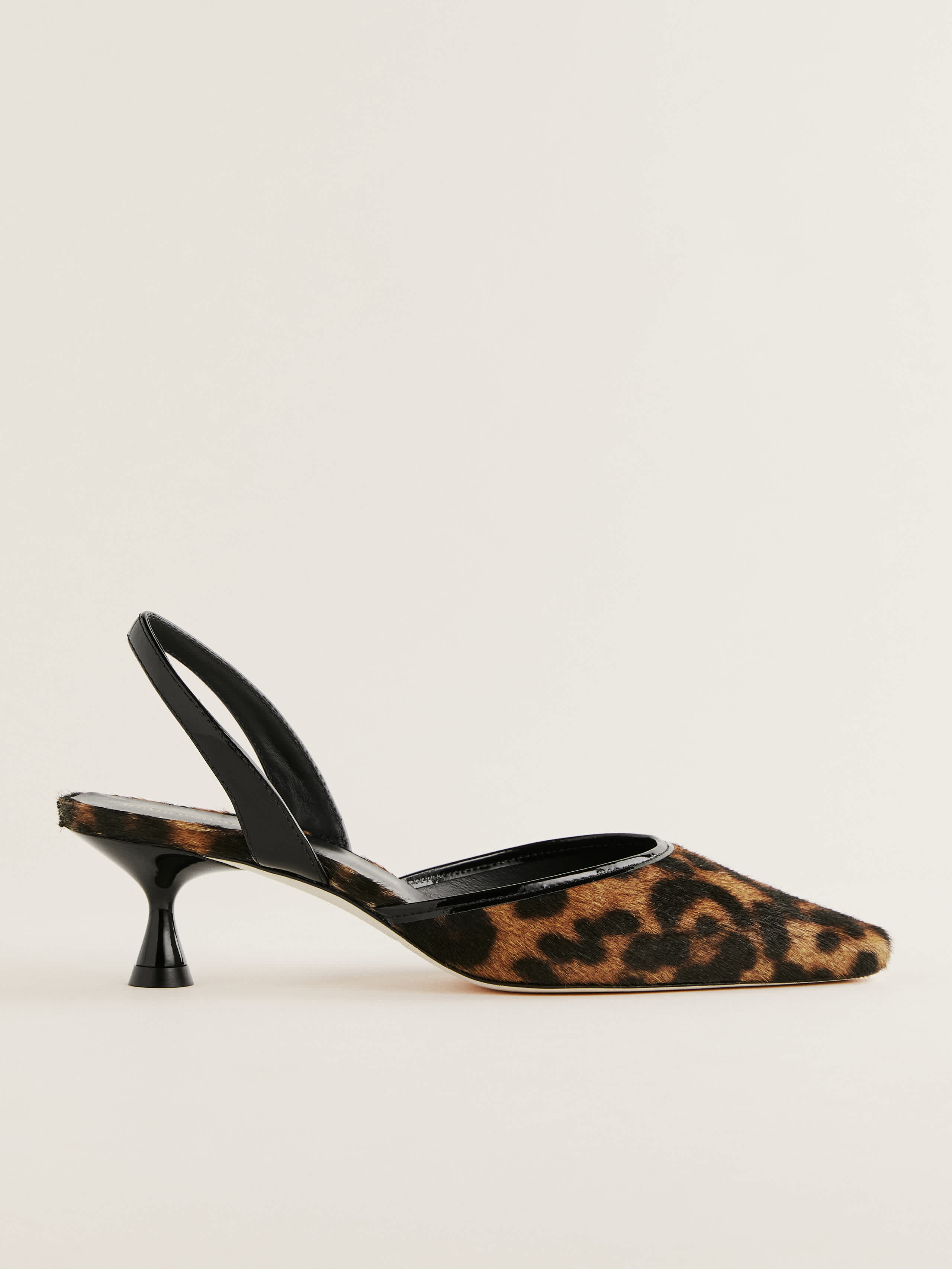 Reformation Whitnee Slingback Heels Leopard Mesh In Leopard Haircalf