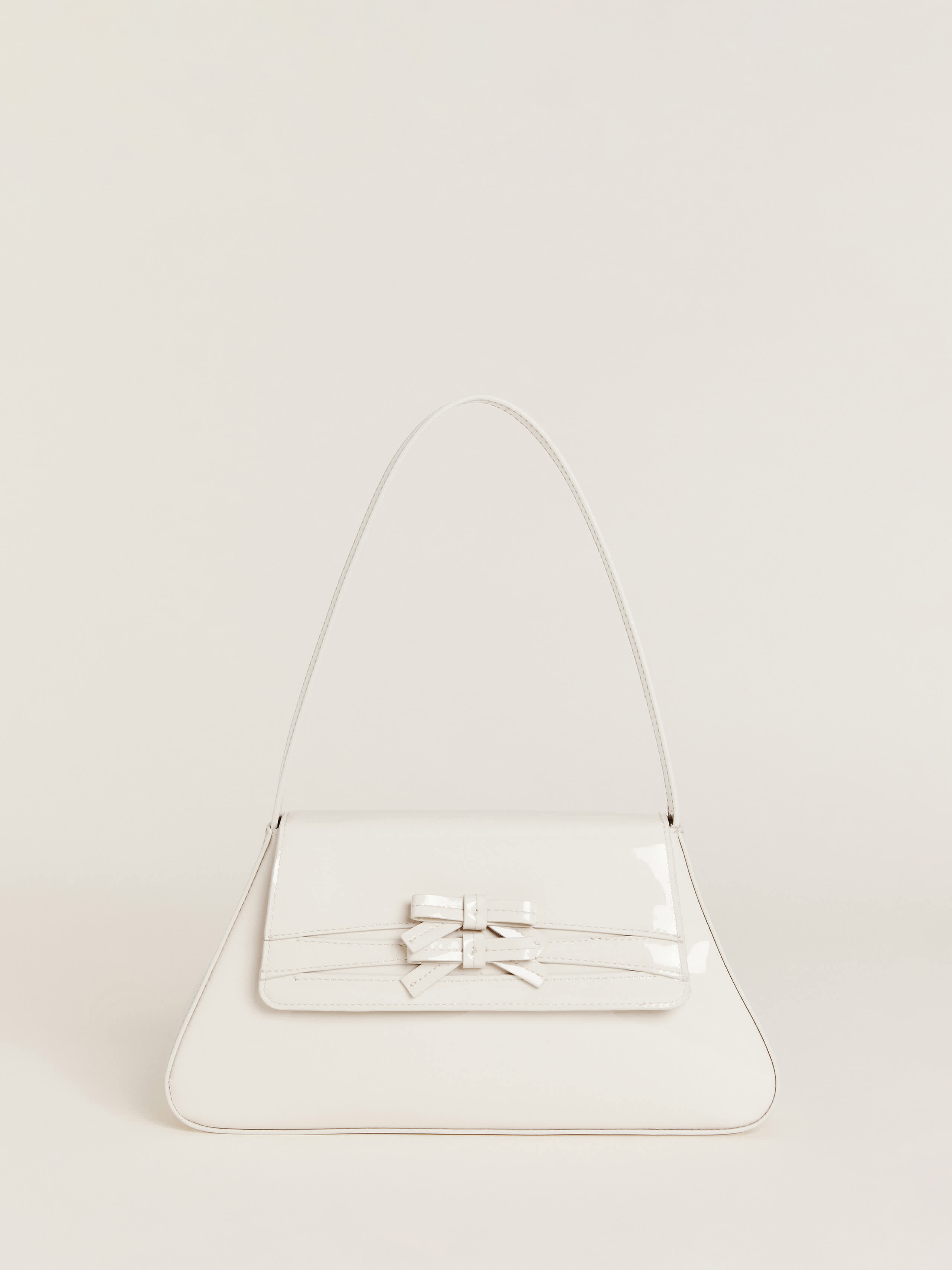 Reformation Noreen Shoulder Bag In Milk Patent
