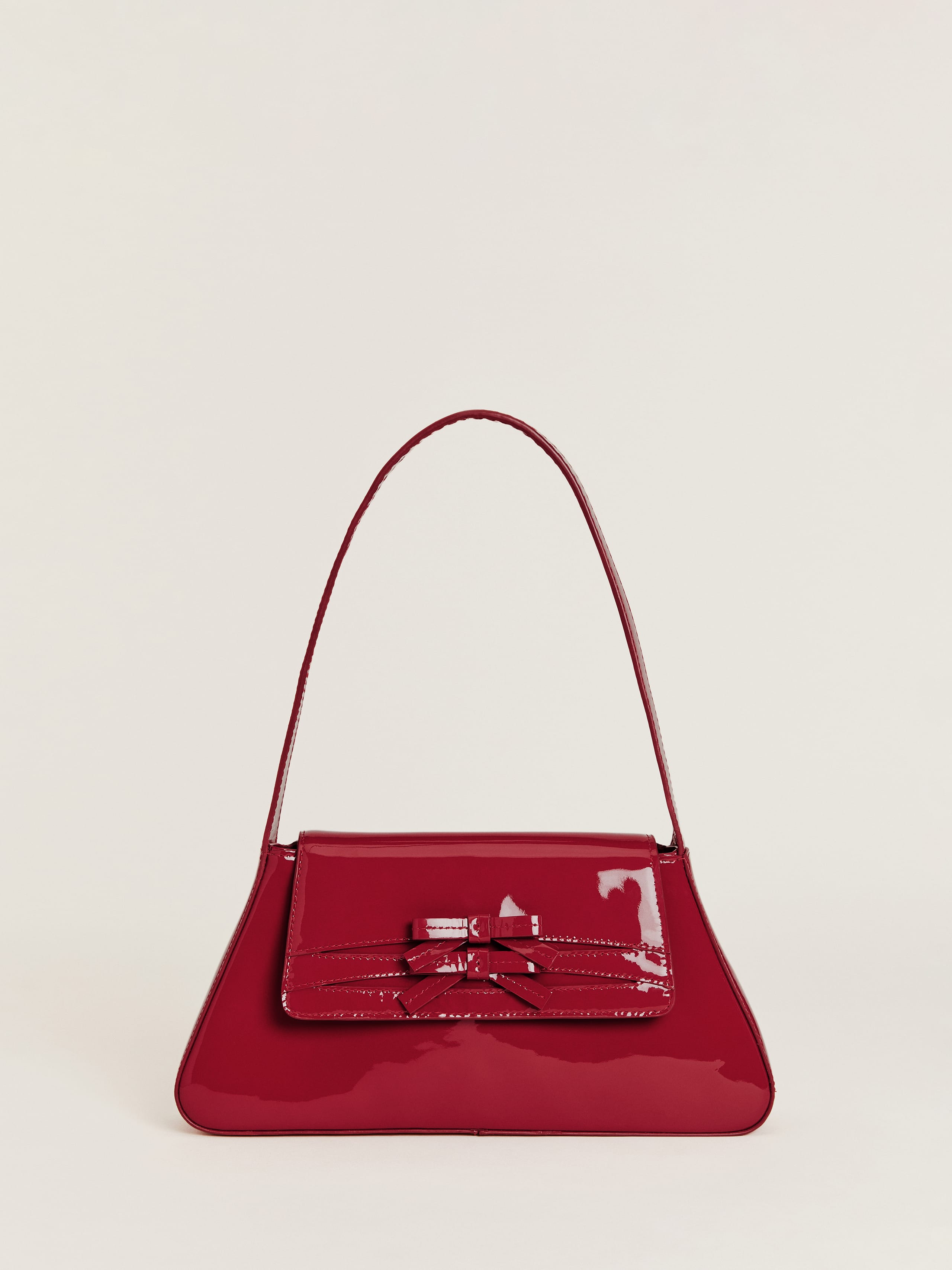 Reformation Noreen Shoulder Bag In Scarlet Patent