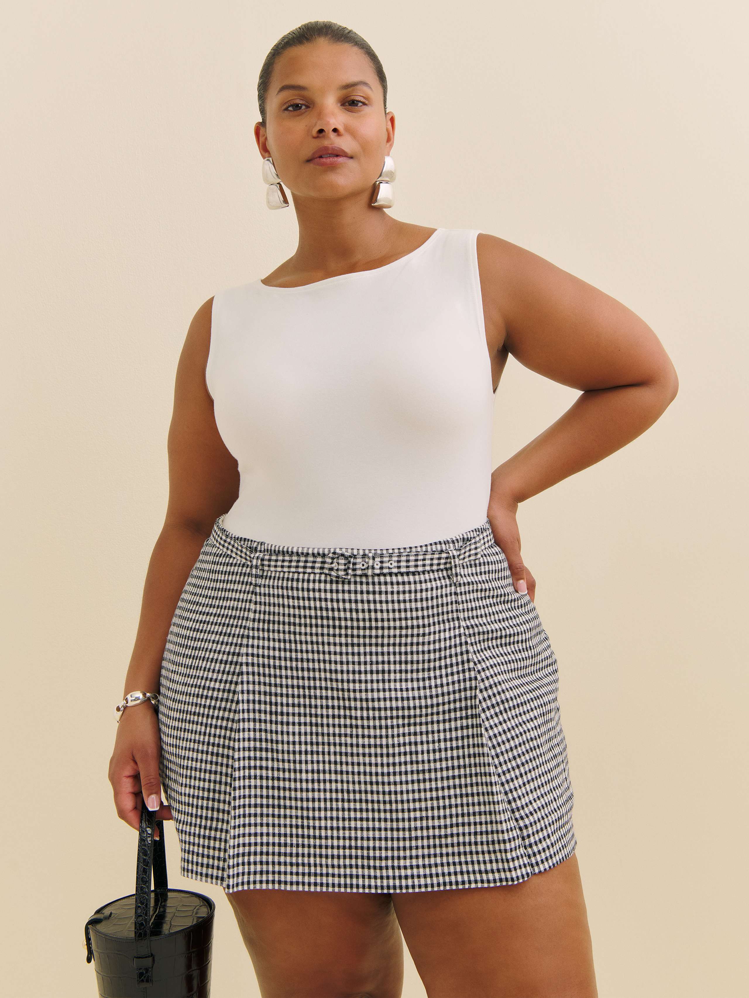 Reformation Rory Linen Skirt Es In Remy Check