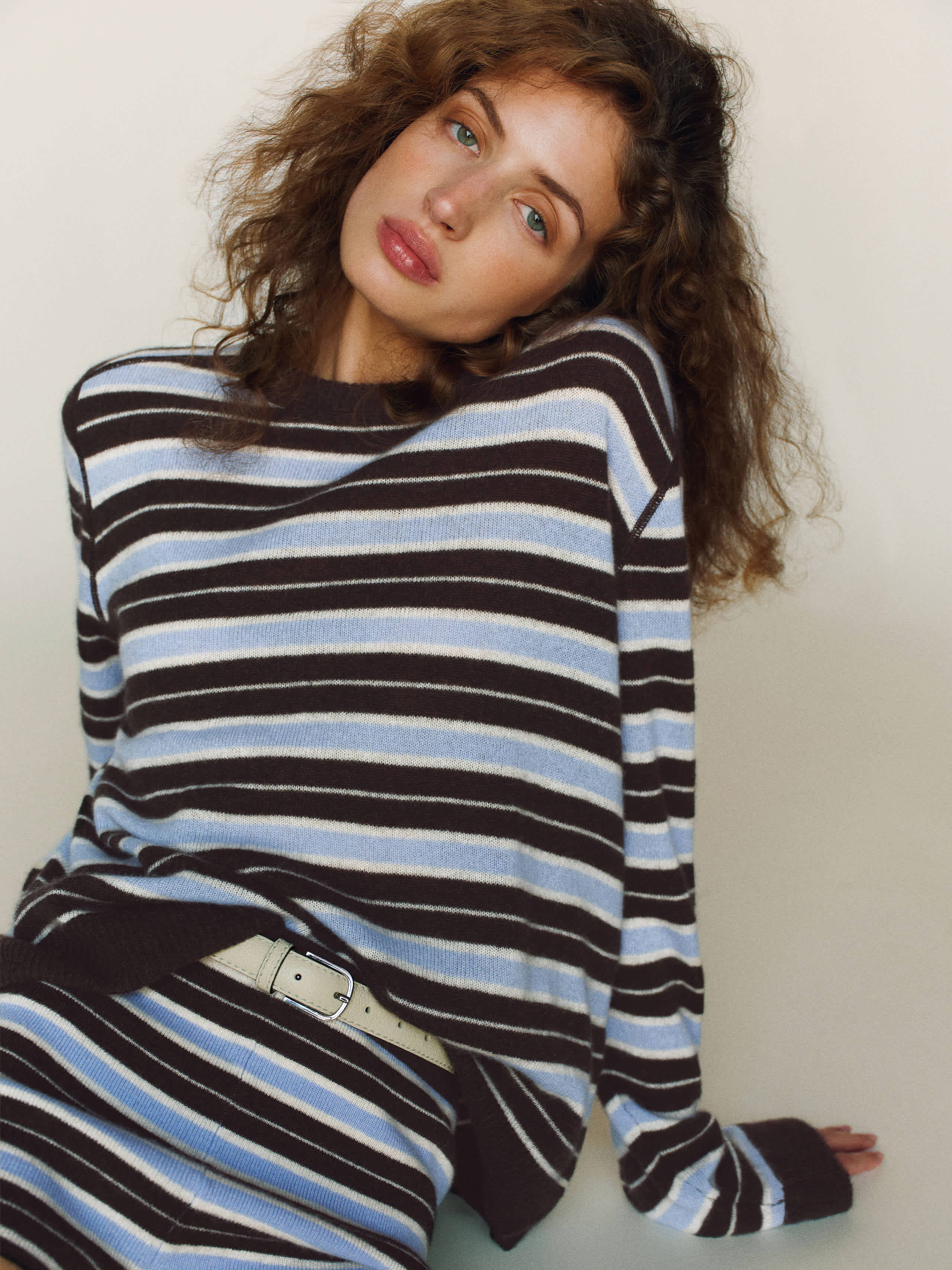 Reformation Cashmere Boyfriend Sweater In Multi