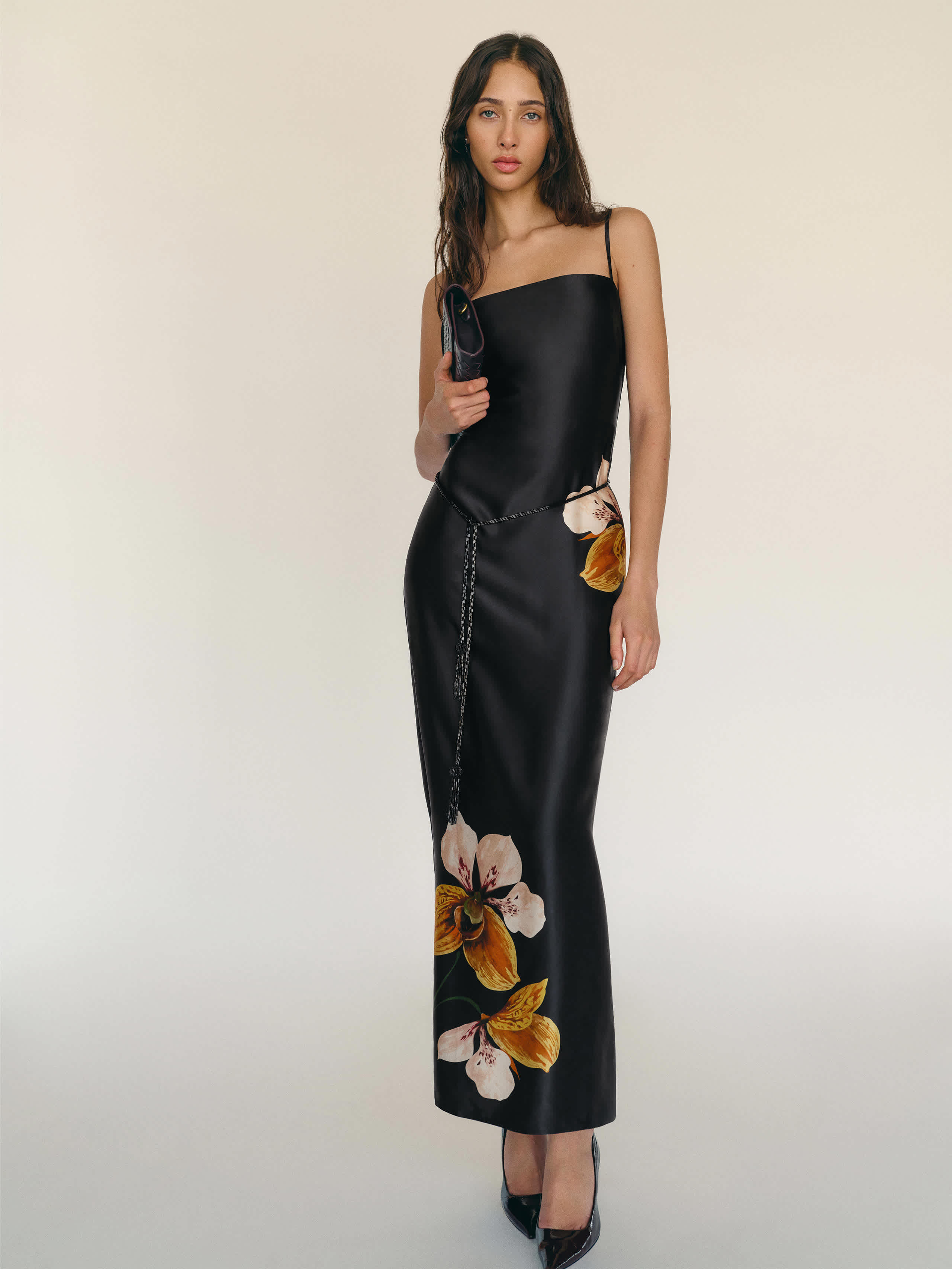 Reformation Frankie Silk Dress In Black