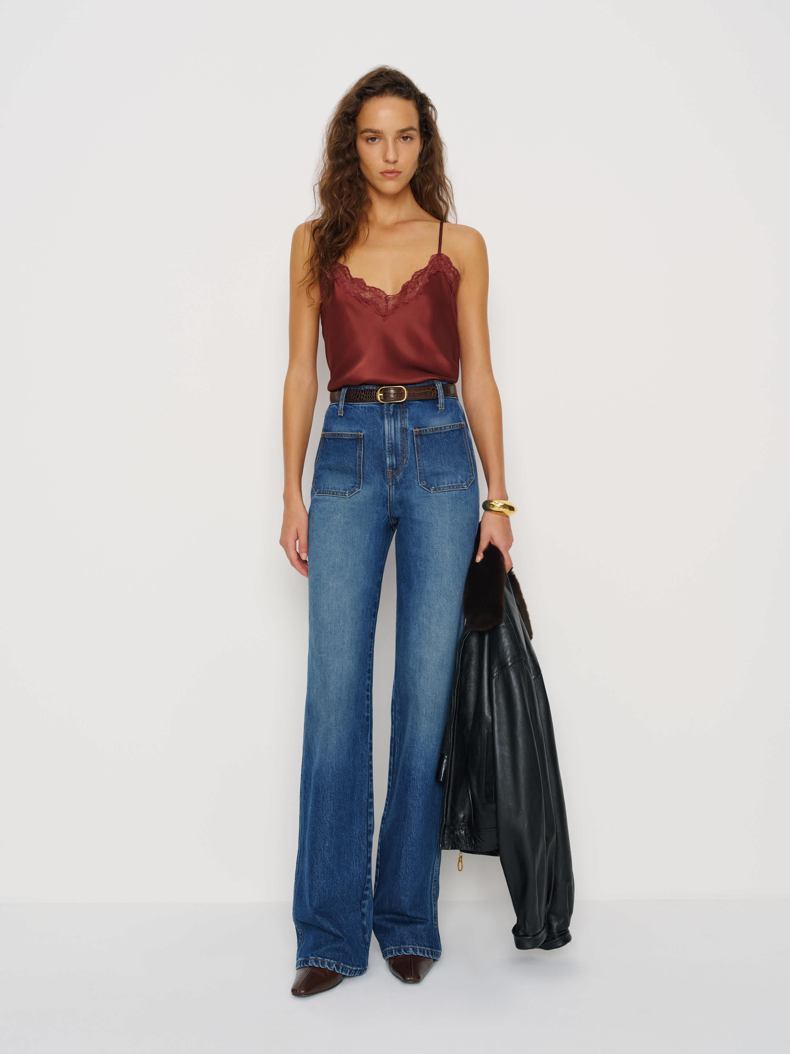 Reformation Teddy Silk Top In Multi
