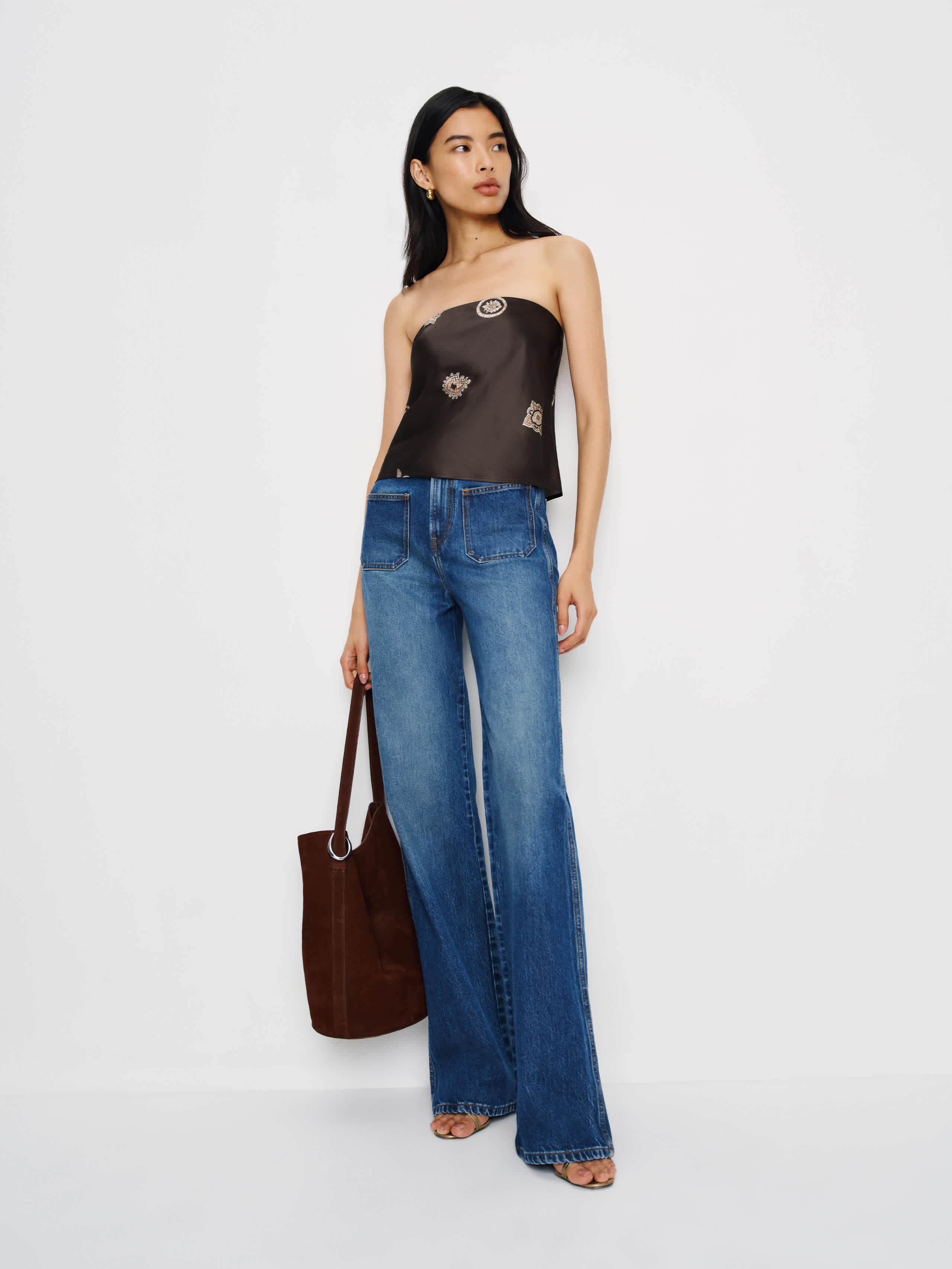 Reformation Spritz Silk Top