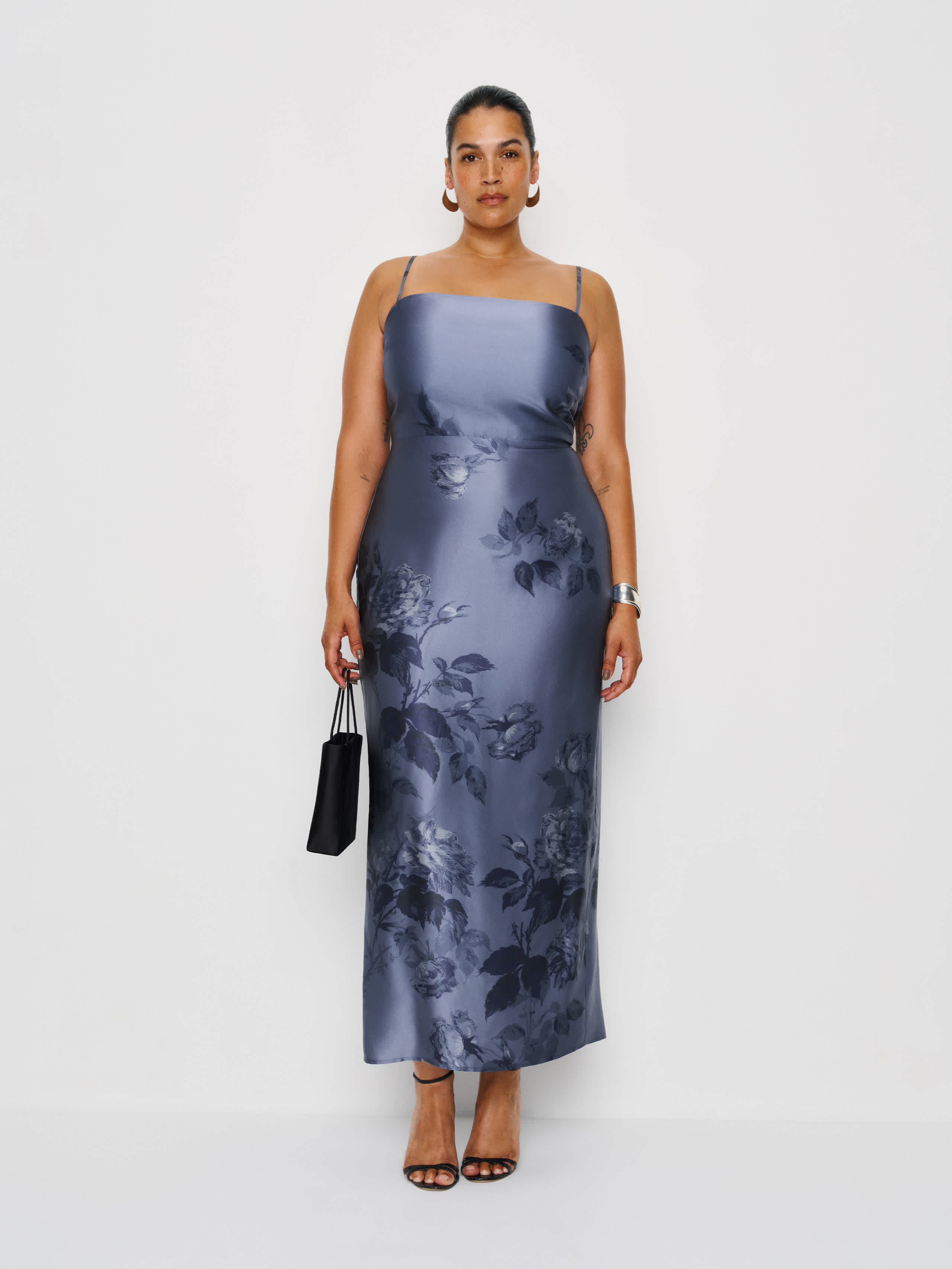 Reformation Frankie Silk Dress Es In Blue