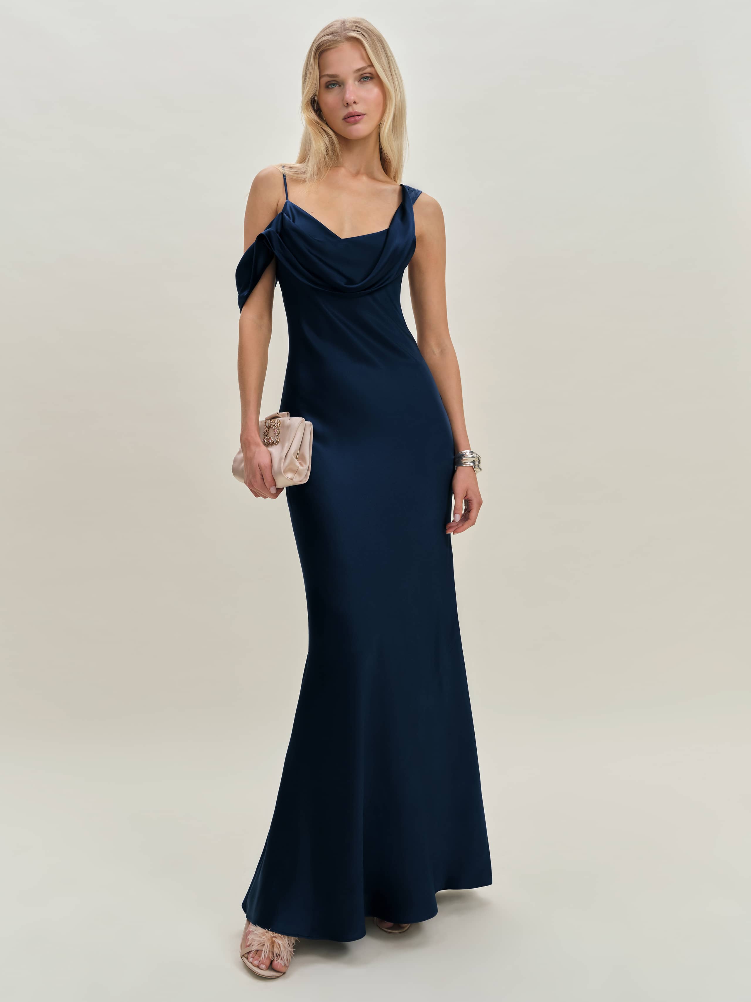 REFORMATION RONDA SILK DRESS BLUE 12