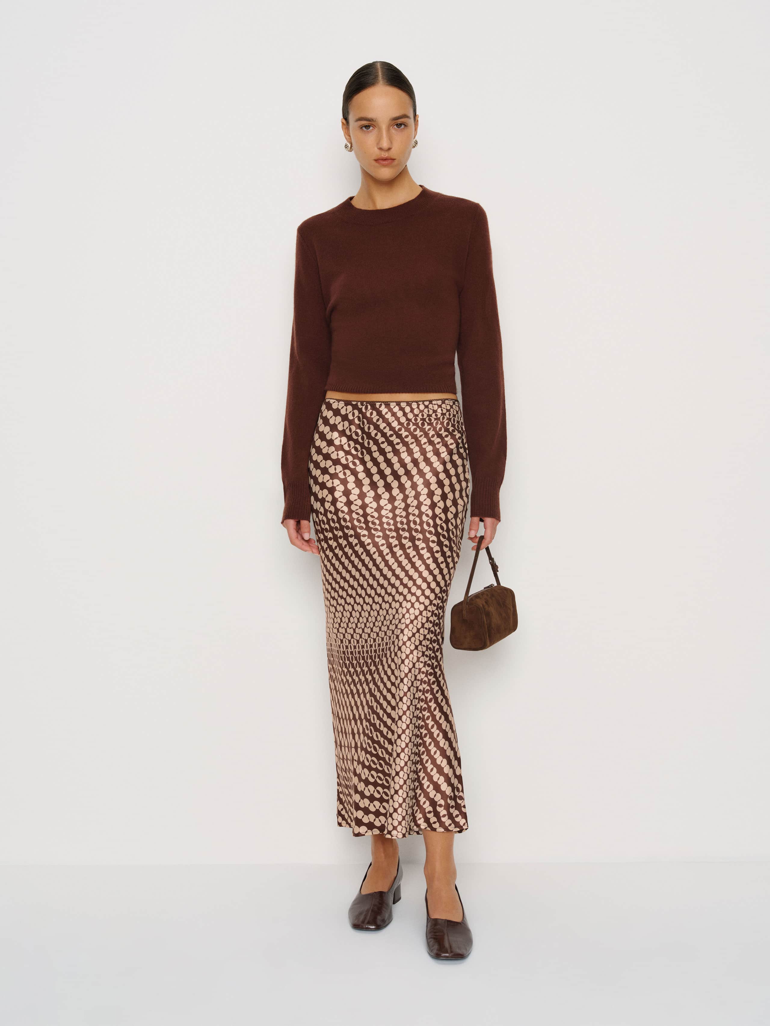 Reformation Petites Layla Silk Skirt In Multi