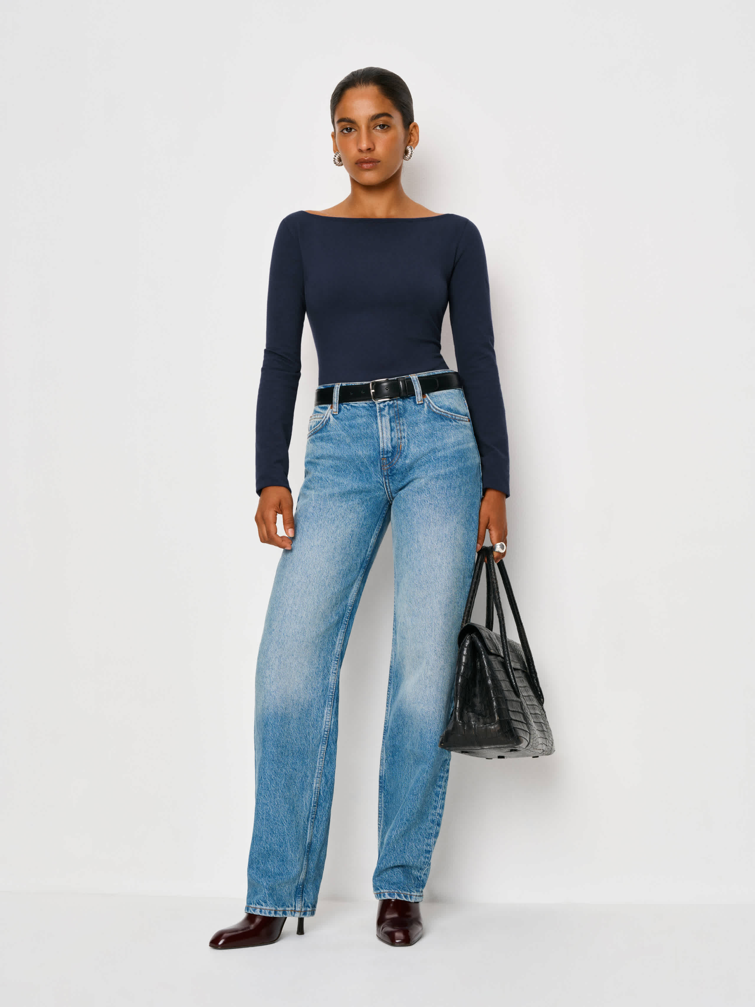 Reformation Wiley Knit Top In Black