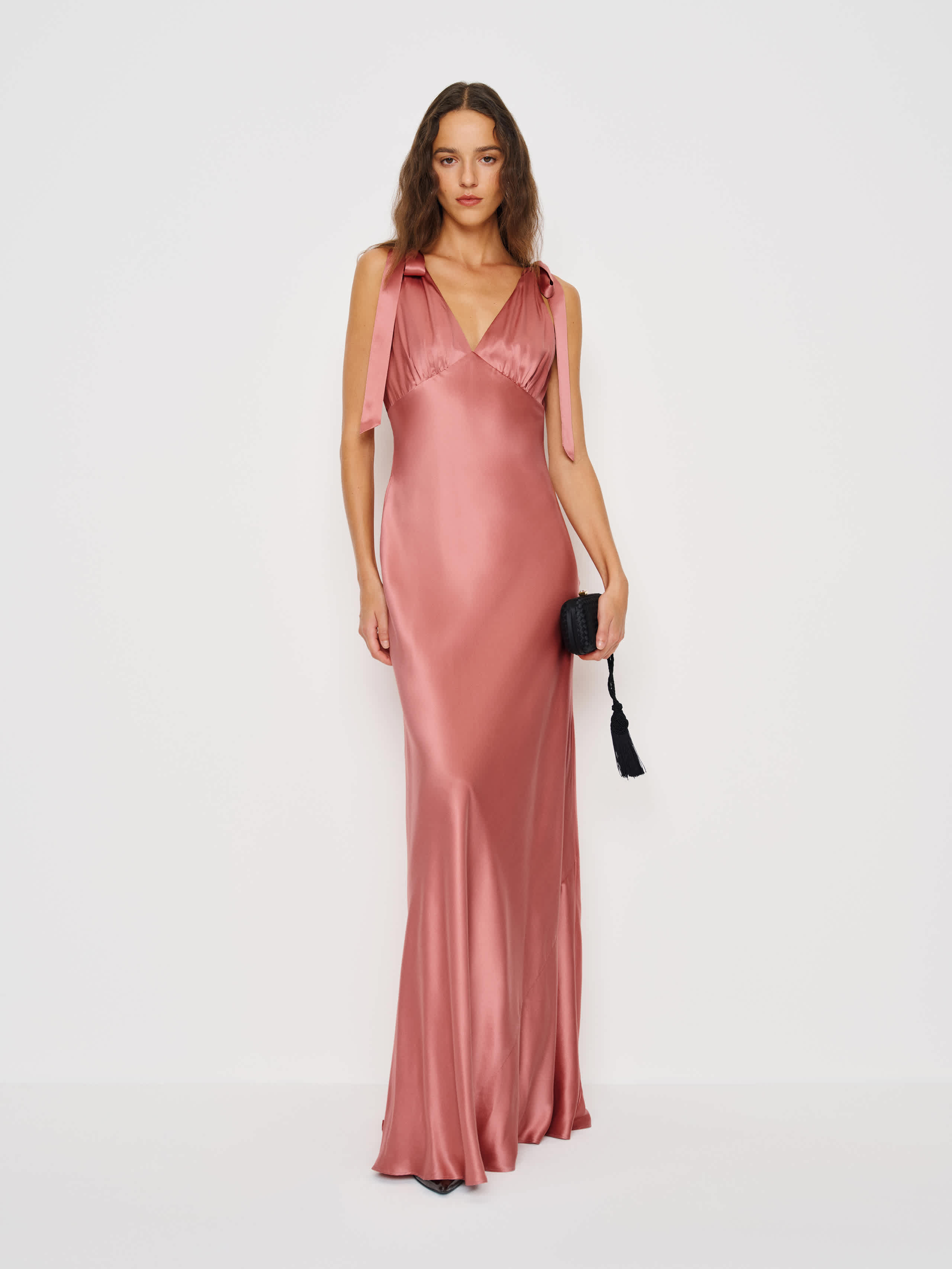 Reformation Pernille Silk Dress In Pink