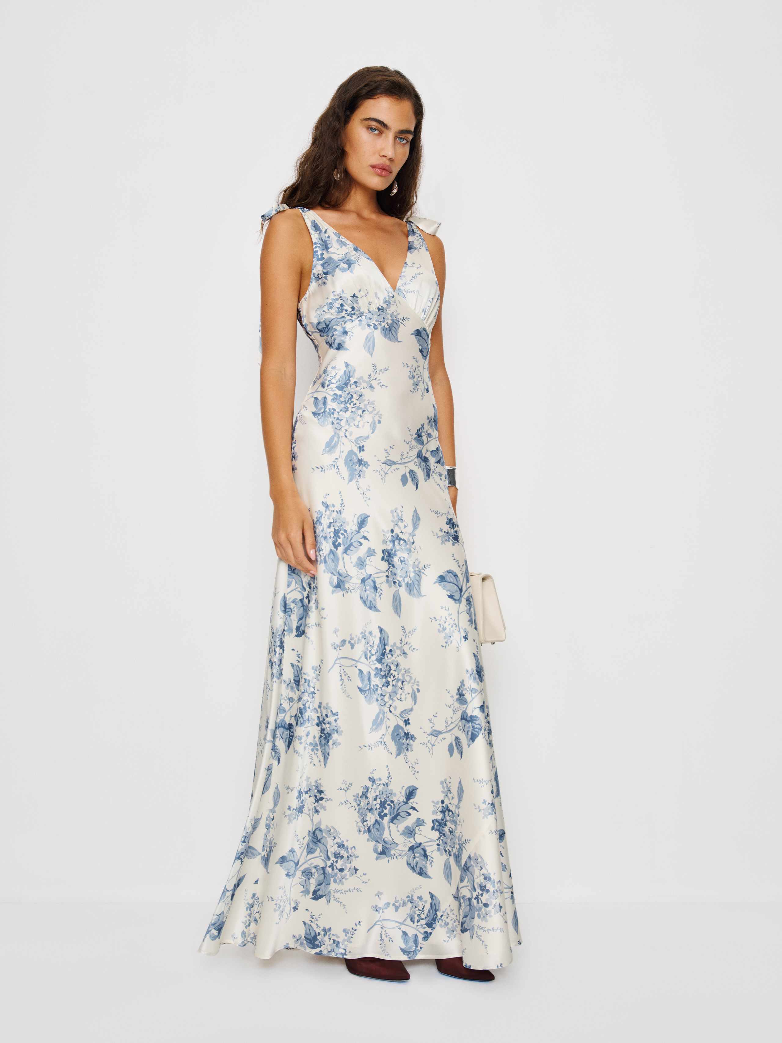 Reformation Pernille Silk Dress In White