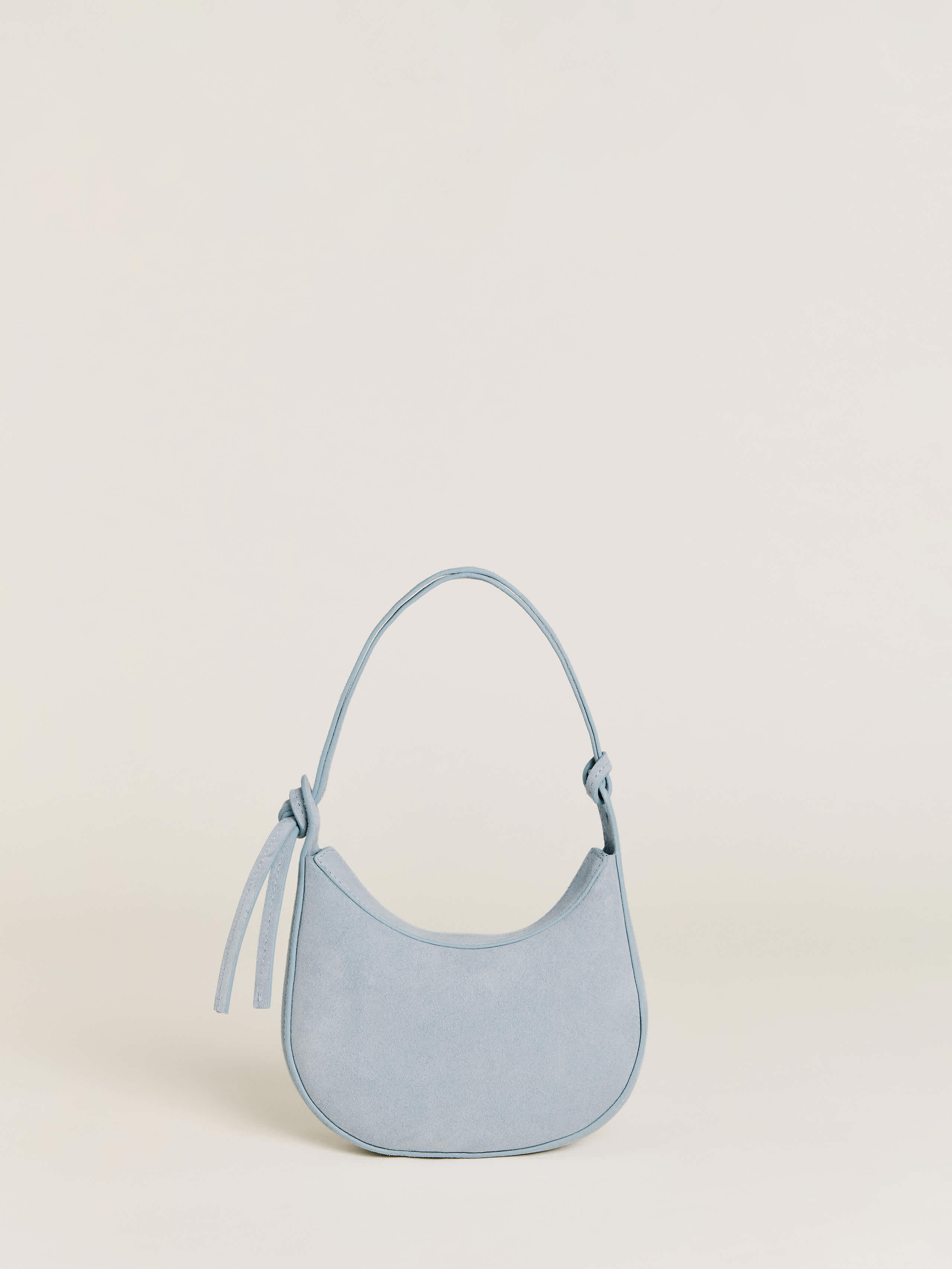 Reformation Mini Rosetta Shoulder Bag In Mist Suede