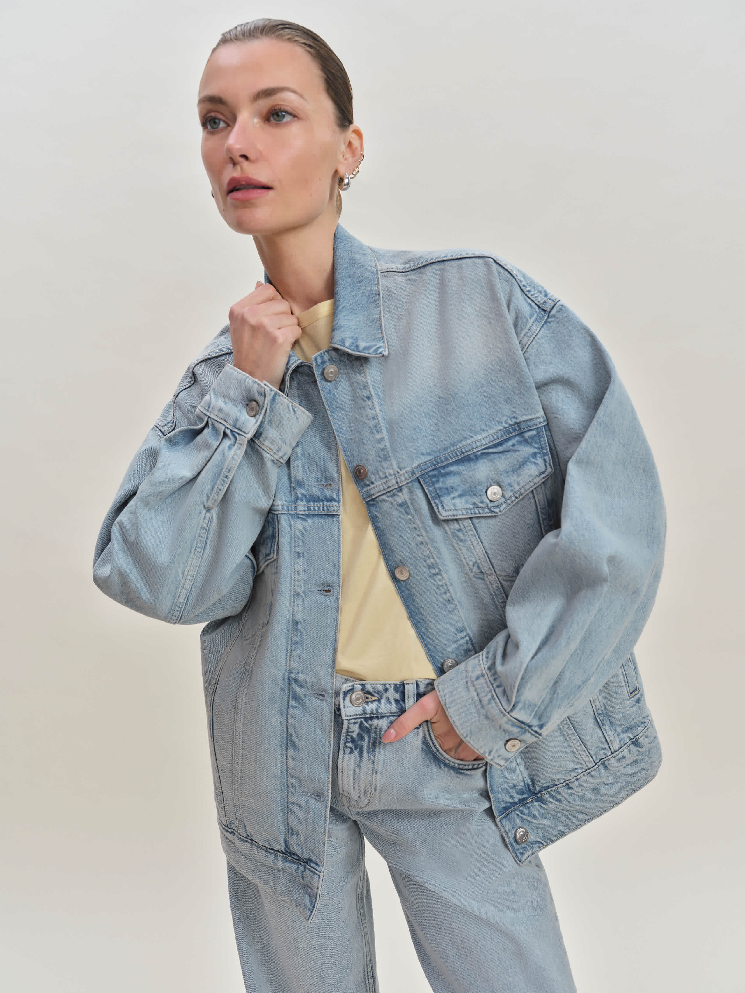 Reformation Brooks Oversized Denim Jacket In Yarra