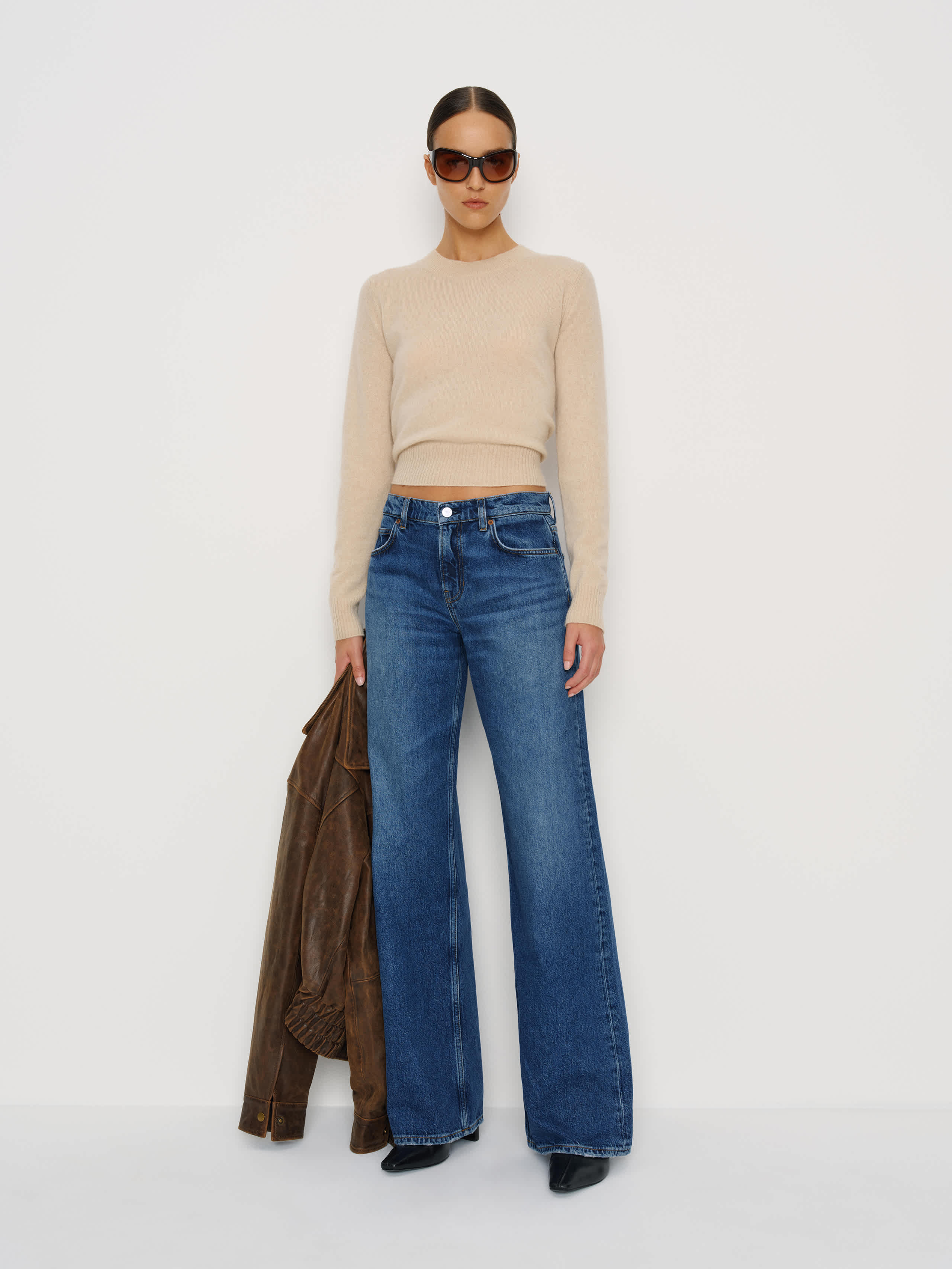 Reformation Cary Low Rise Slouchy Wide Leg Jeans In Blue