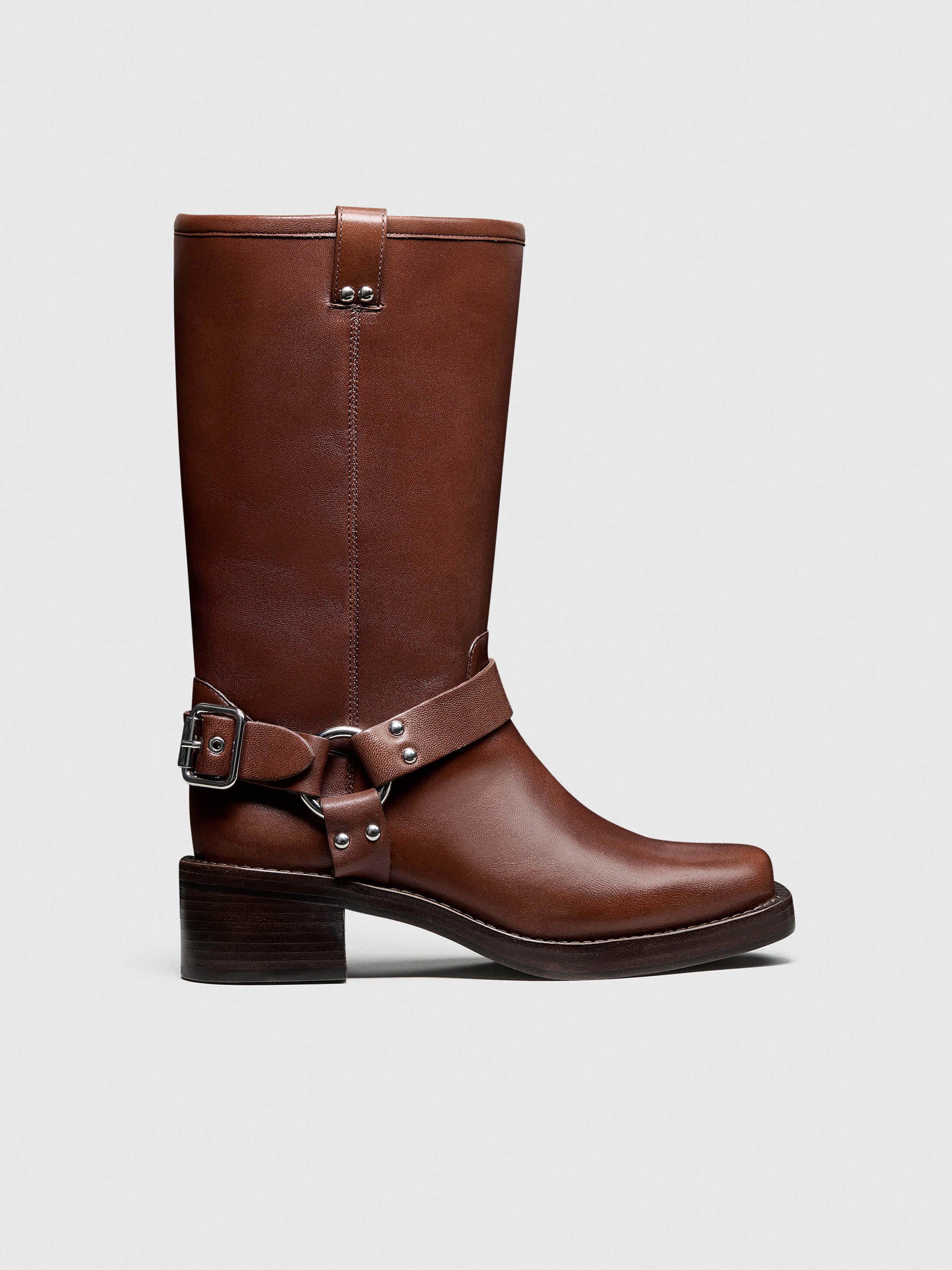 Reformation Francesca Moto Boot In Brown