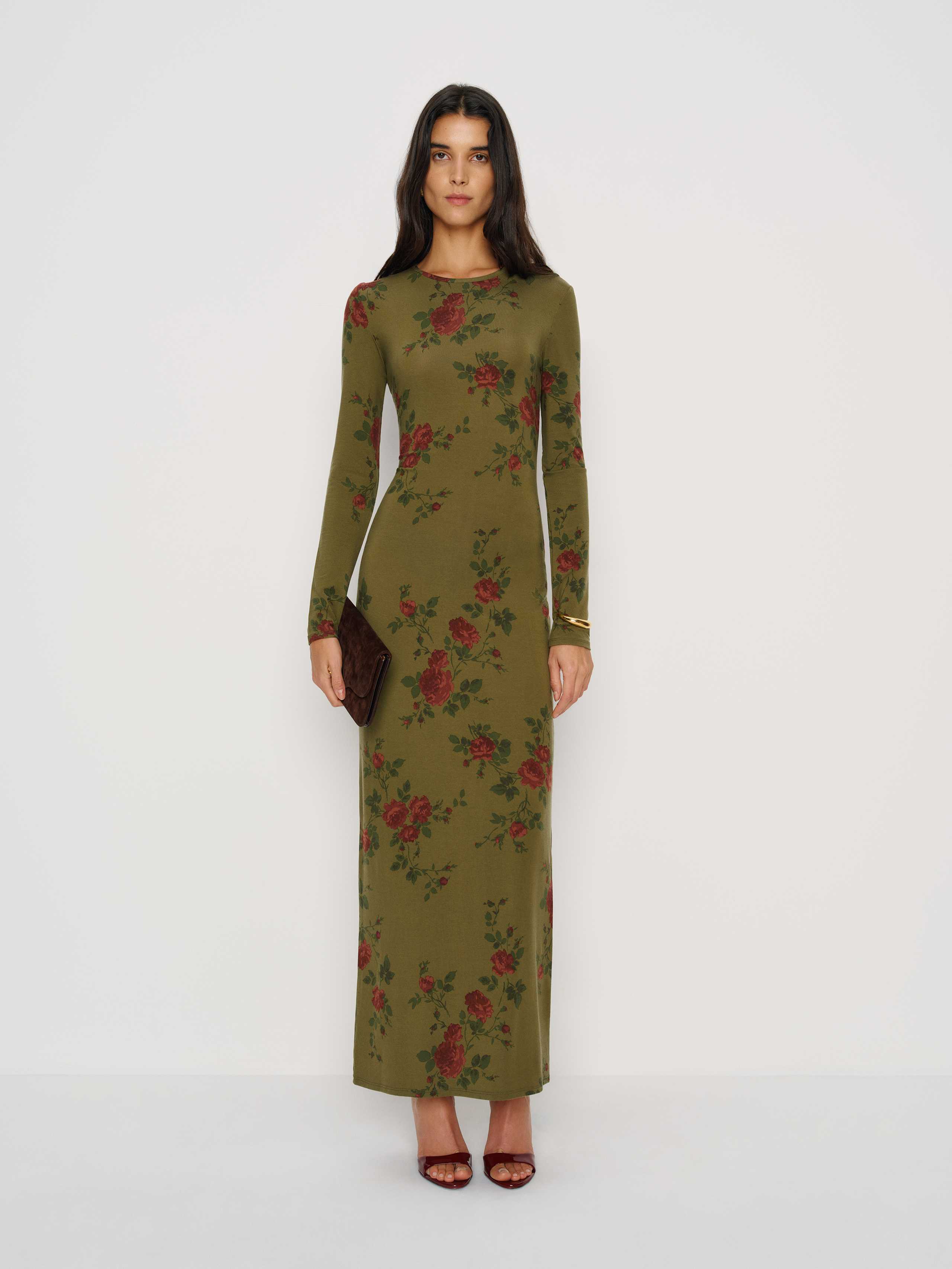 Reformation Tommie Knit Dress In Green