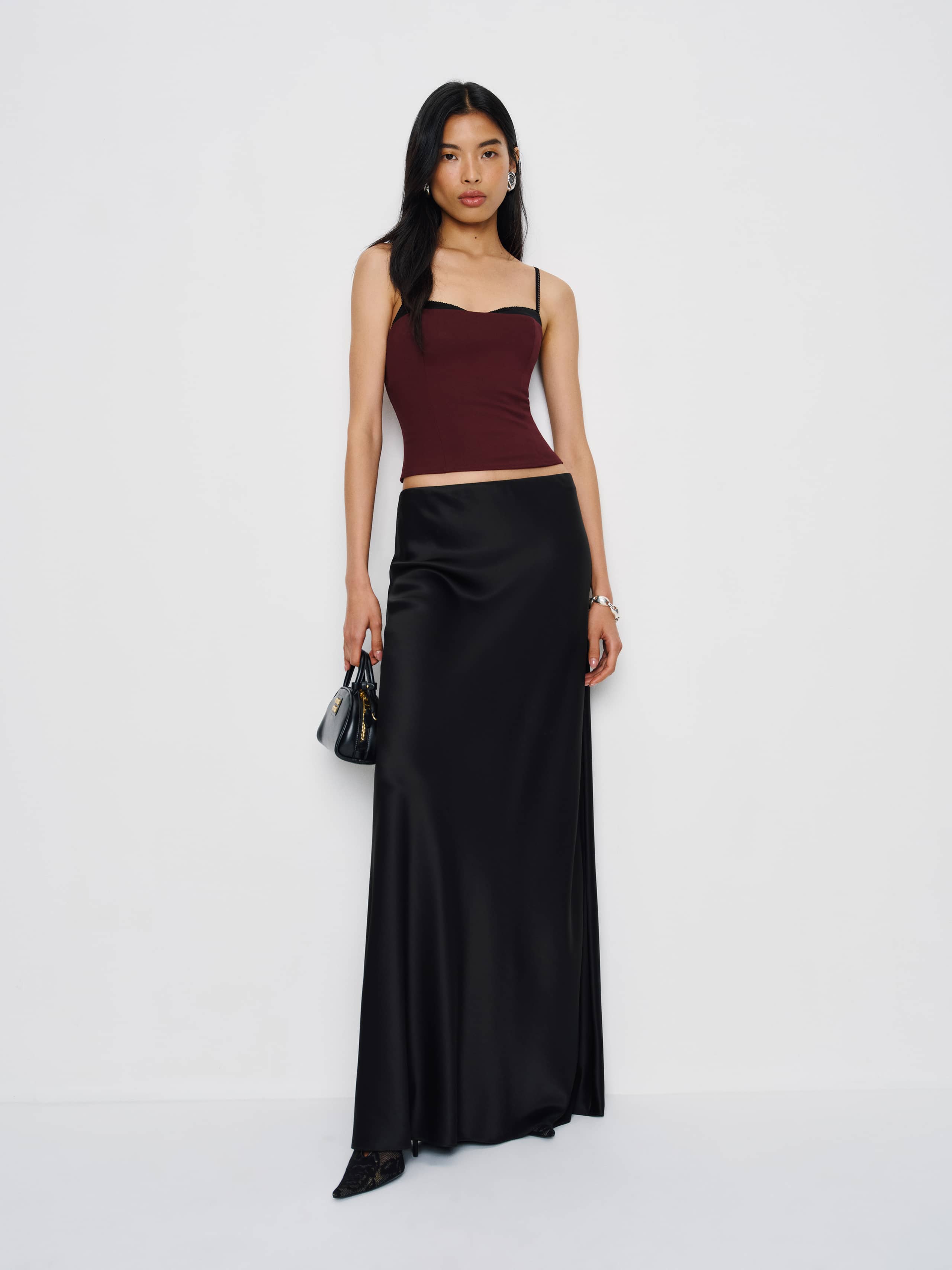 Reformation Melanie Top In Burgundy