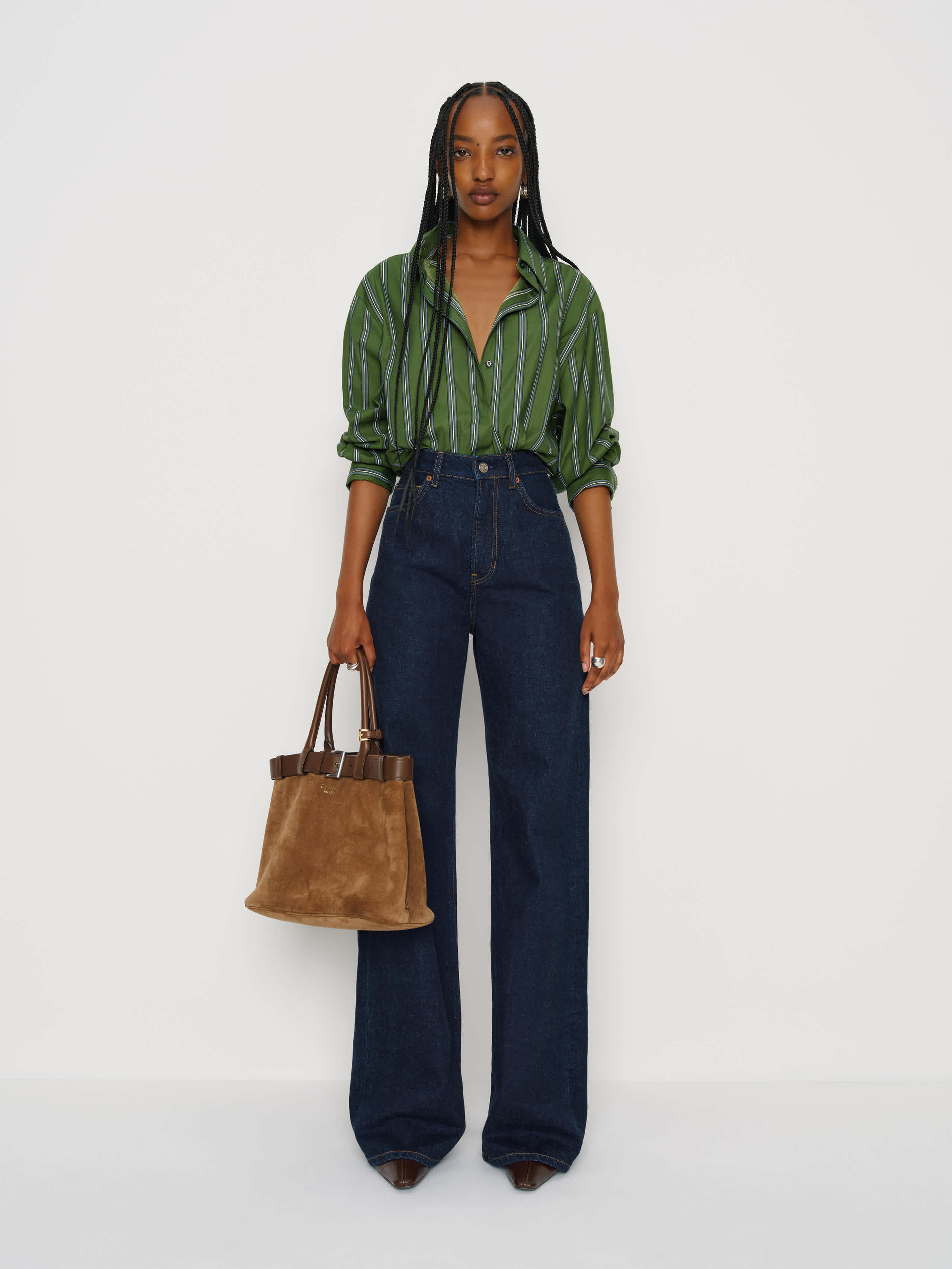 Reformation Andy Oversized Shirt In Blue