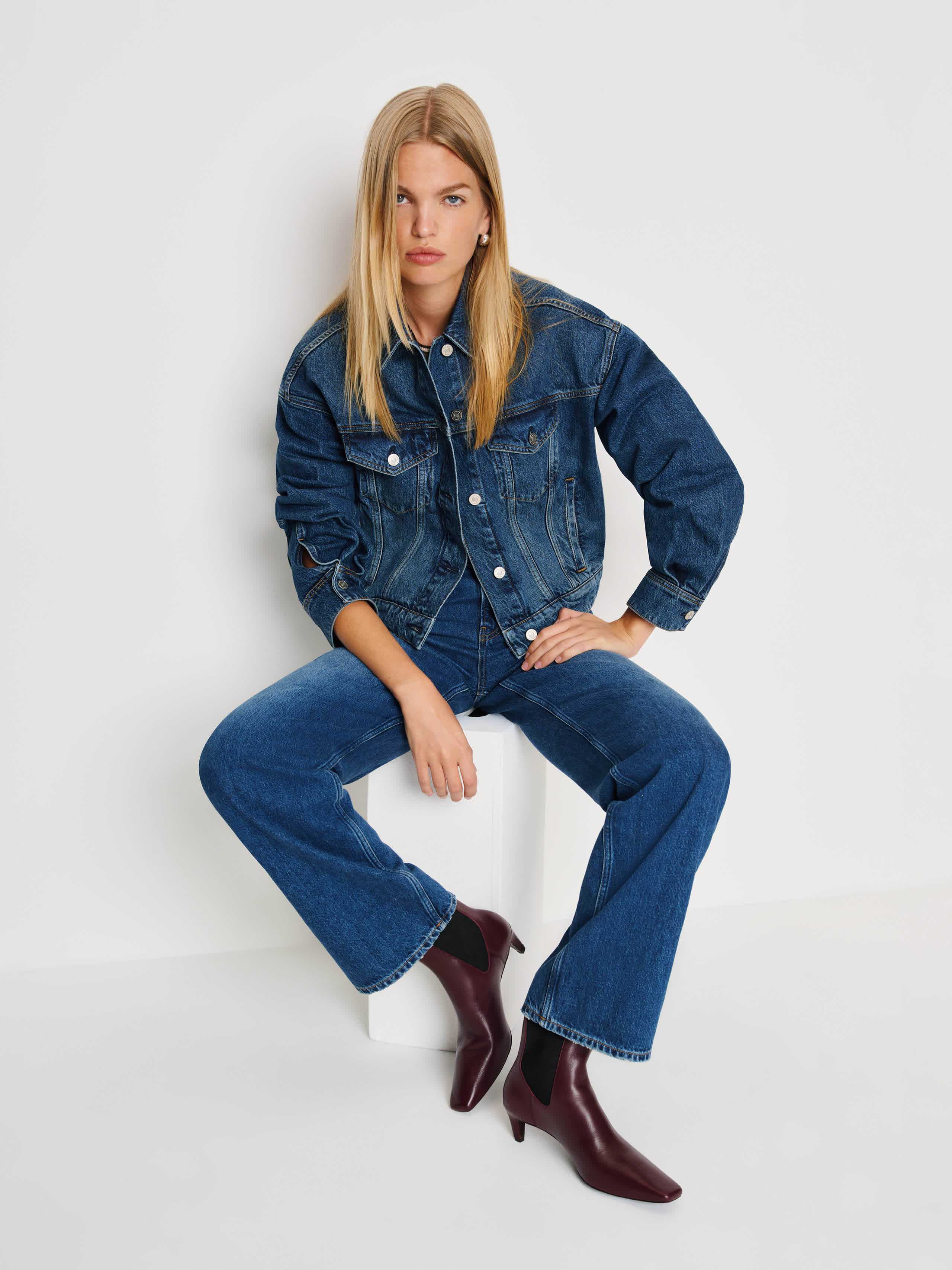 Reformation Roberta Ankle Boot In Blue