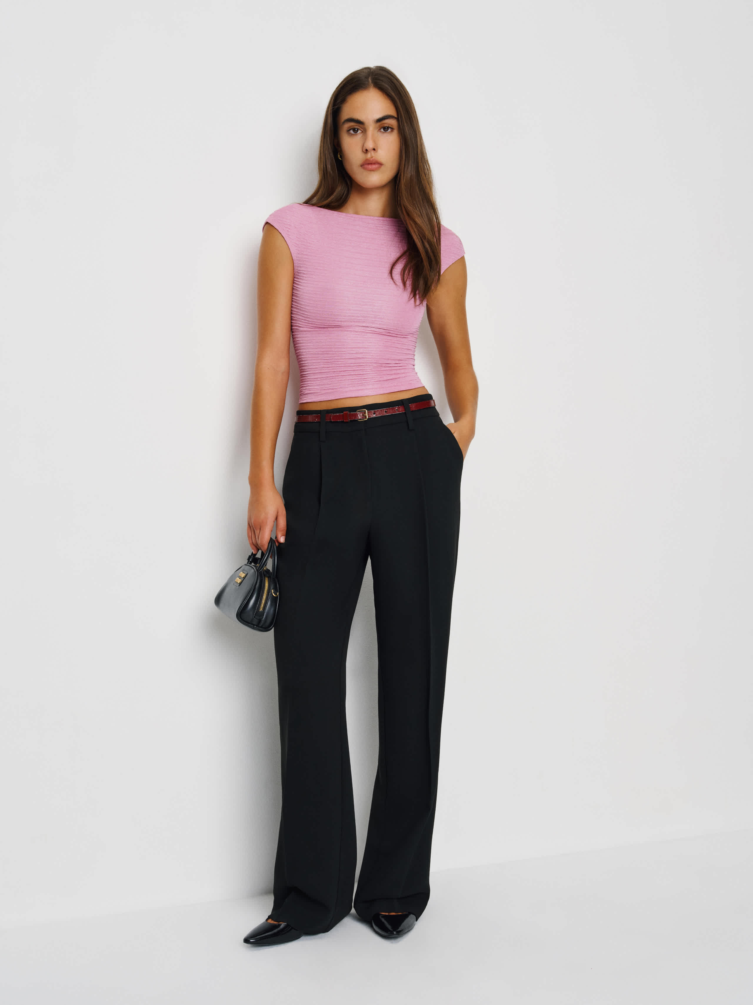 Reformation Darra Knit Top In Pink