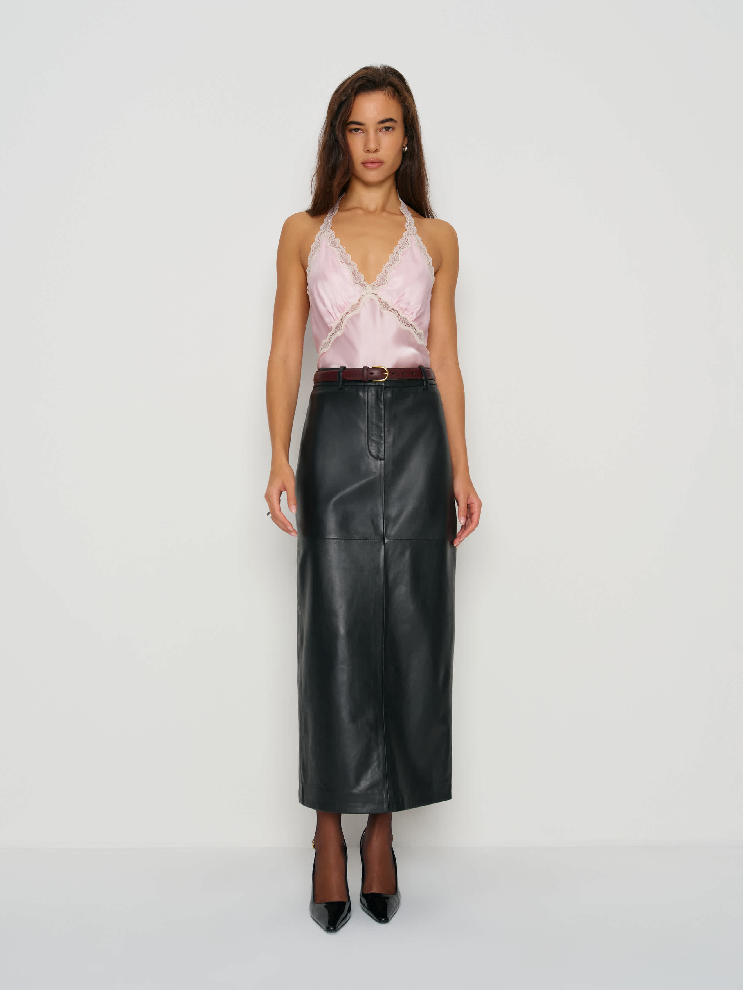 Reformation Monica Silk Top In Multi