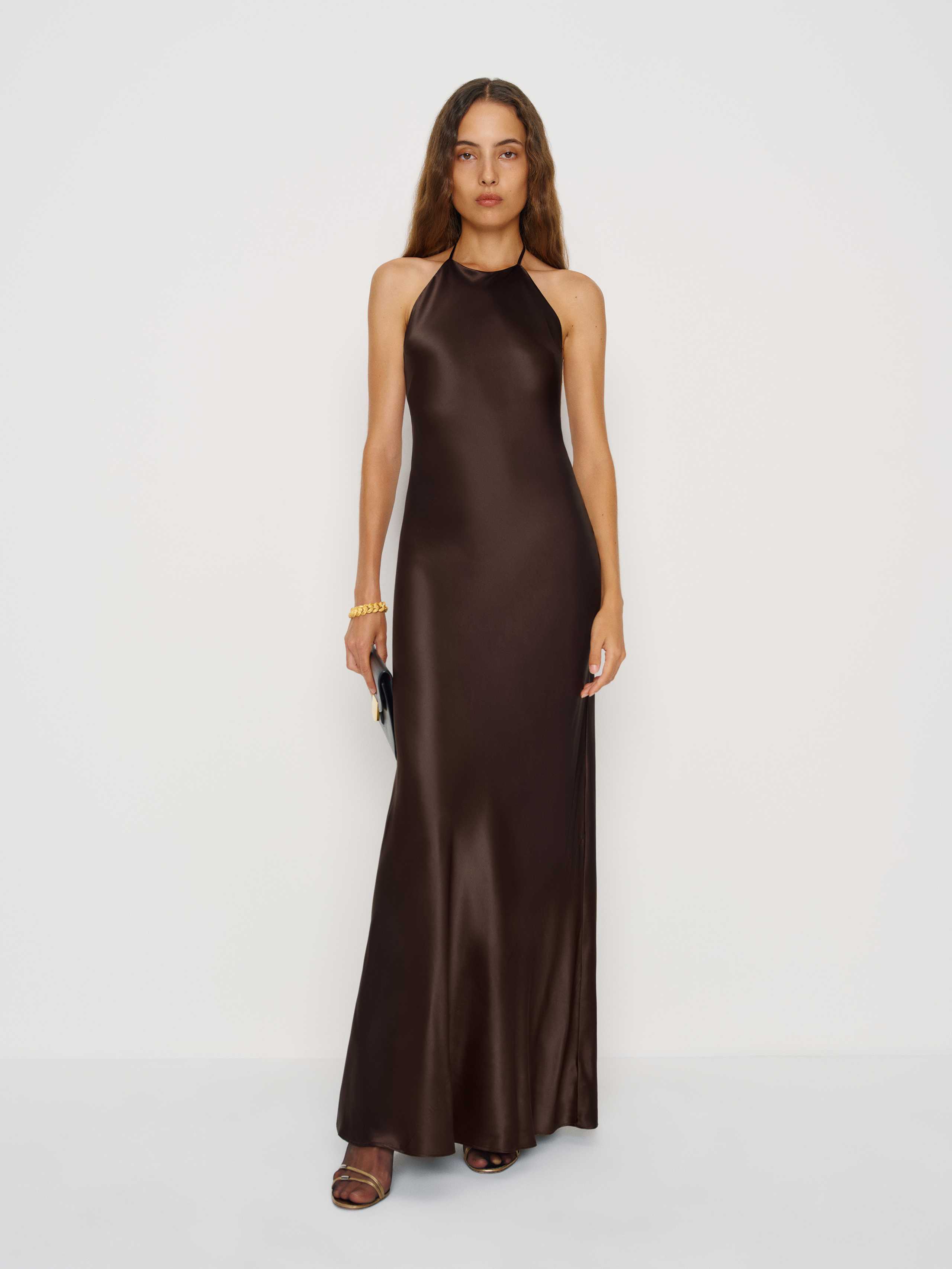 Reformation Petites Jeany Silk Dress In Black | ModeSens