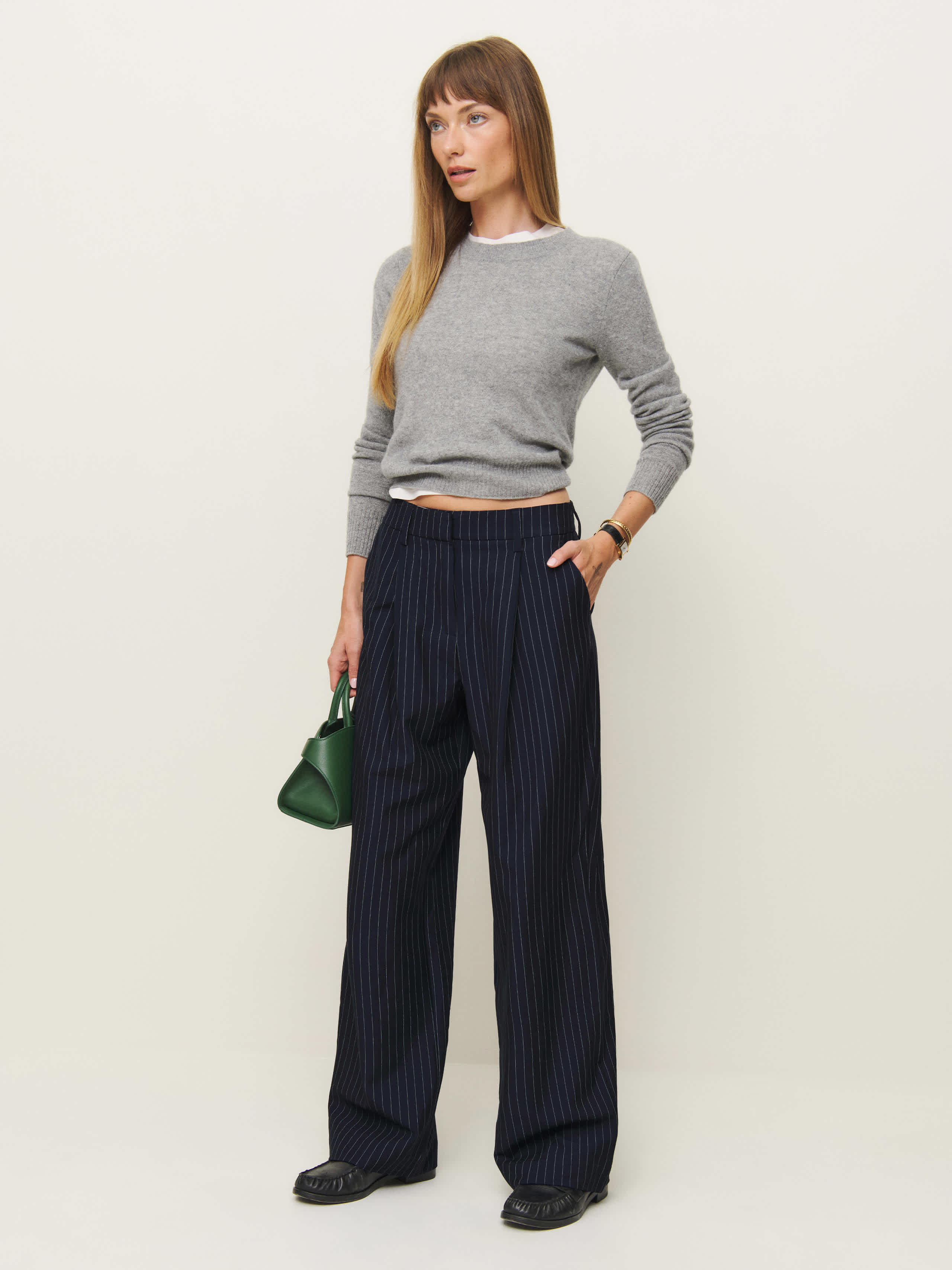 Gale Satin Mid Rise Bias Pant