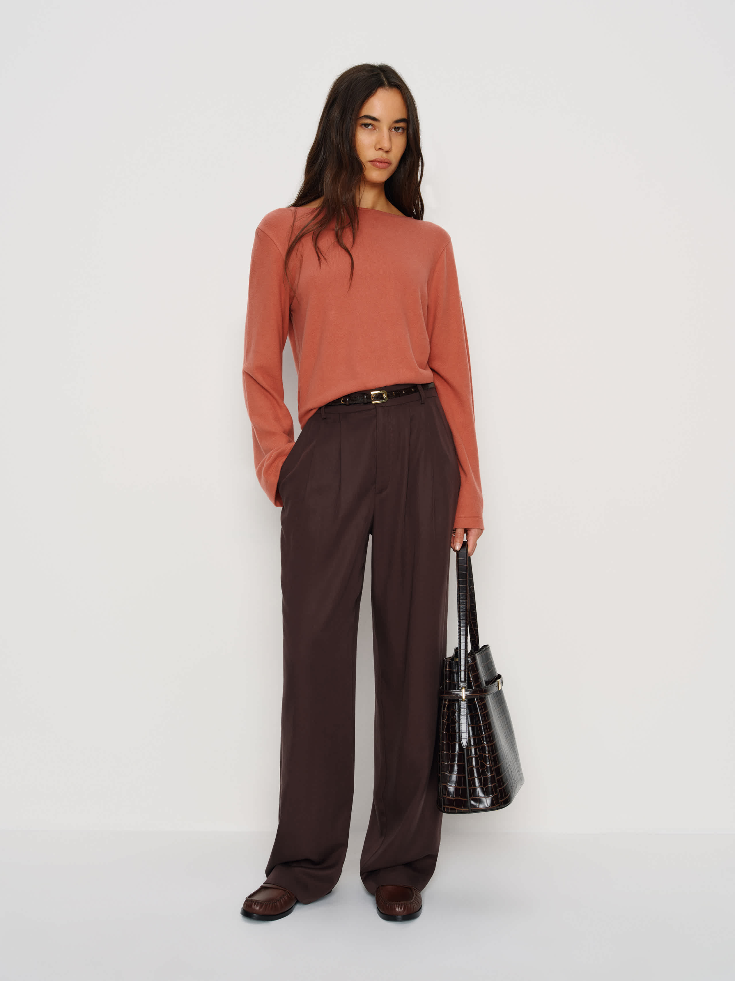 Reformation Eternity Knit Top In Brown