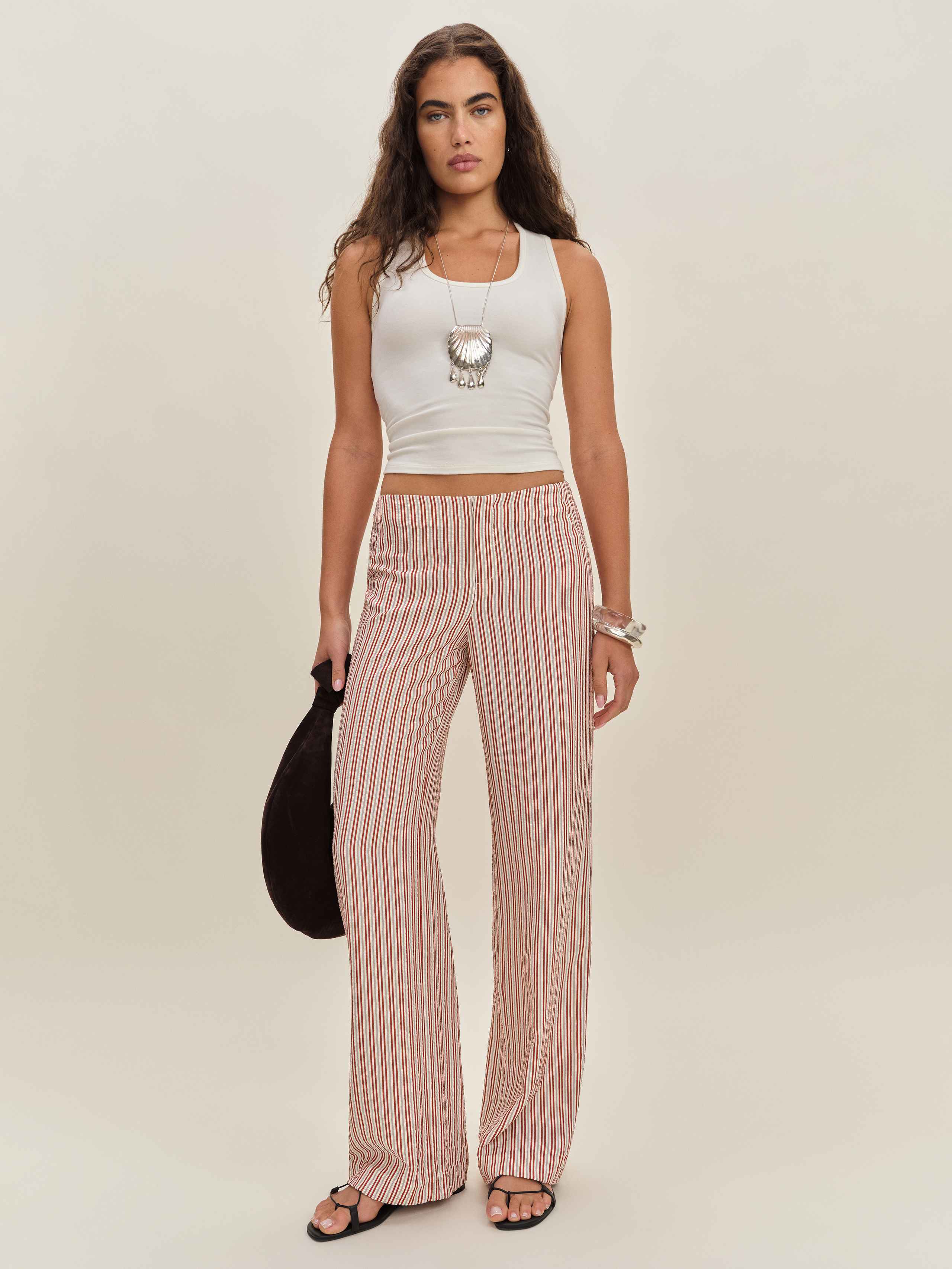 Reformation Pantalon À Taille Basse Vida