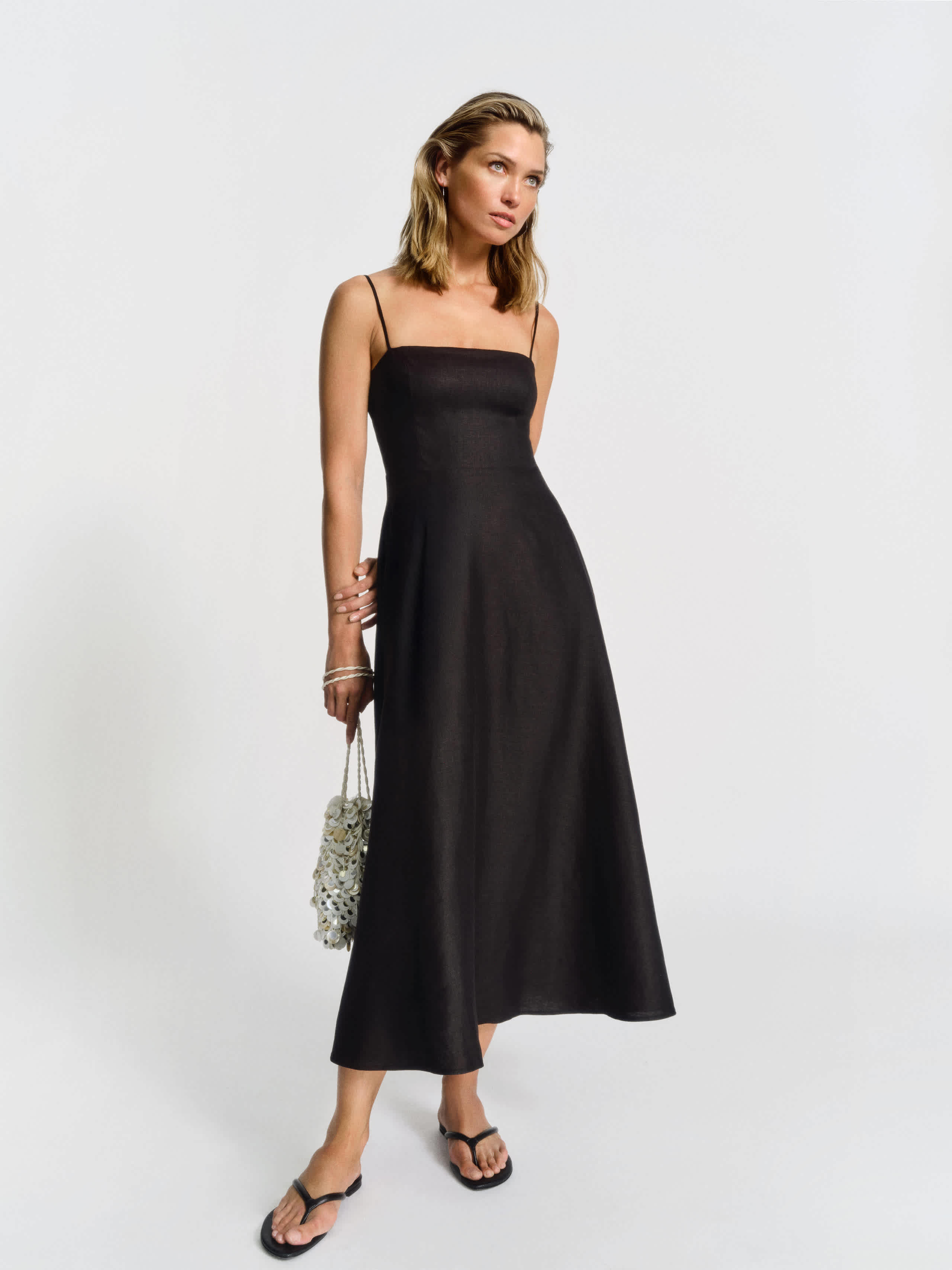Reformation Robe En Lin Monette