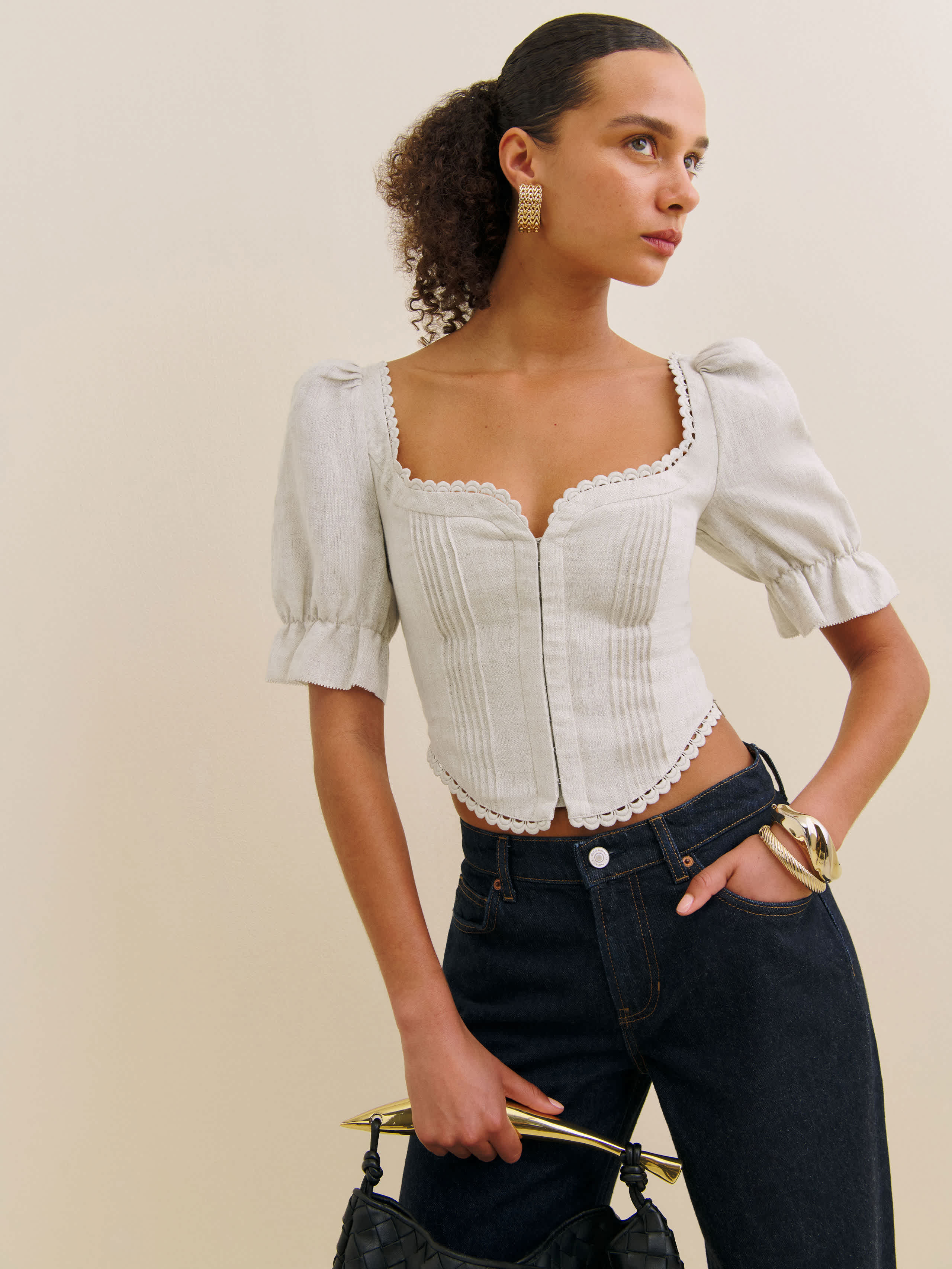 REFORMATION SIMMIE LINEN TOP 